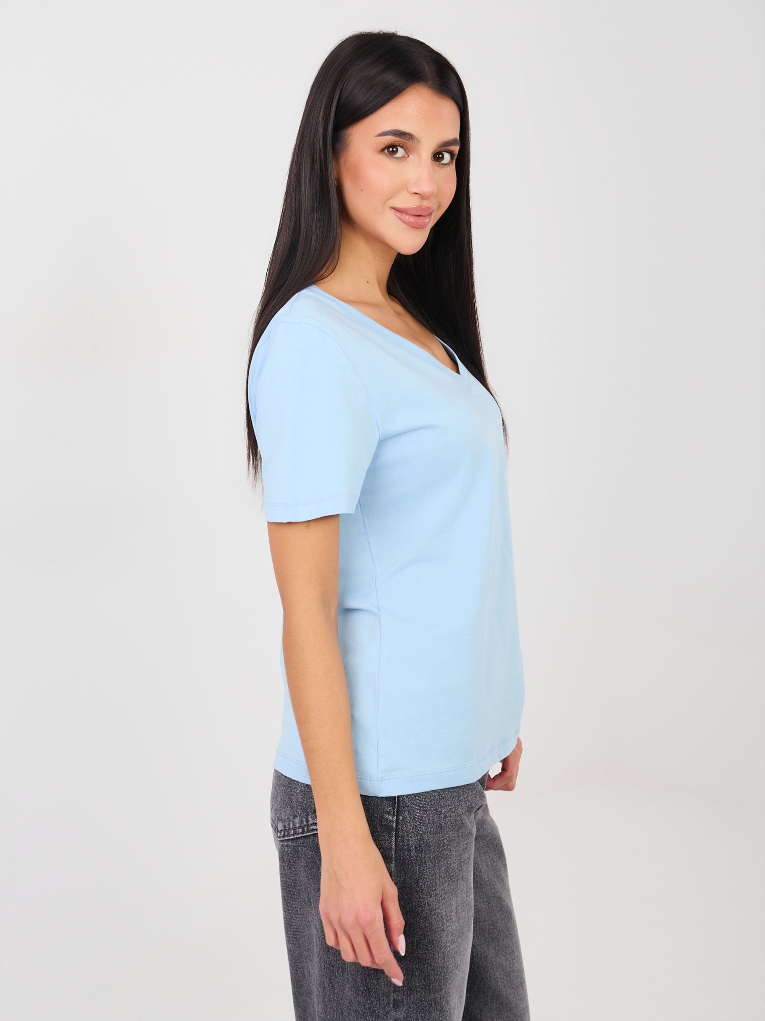 Světle modré triko s krátkým rukávem