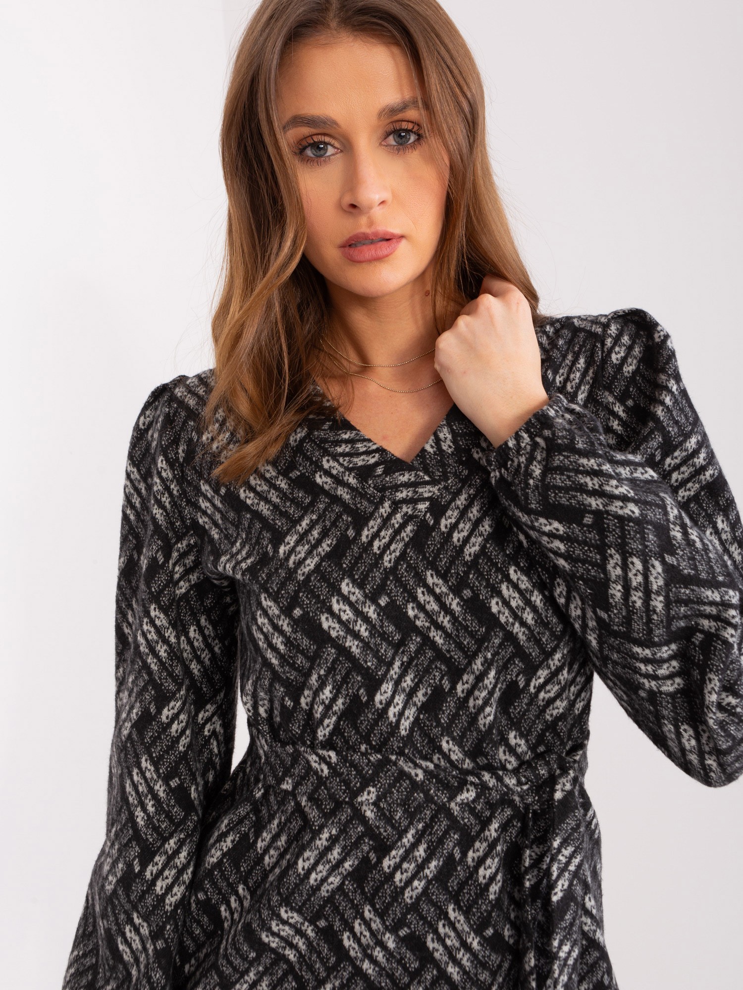 Dress-LK-SK-509474-1.52P-Grey-Black