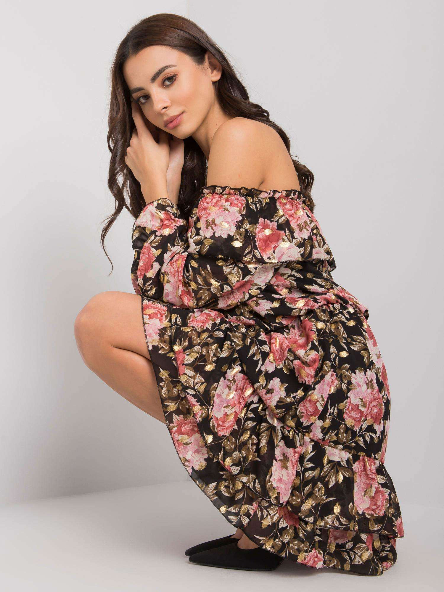 Dress-DHJ-SK-15015-2.73P-Black-Pink