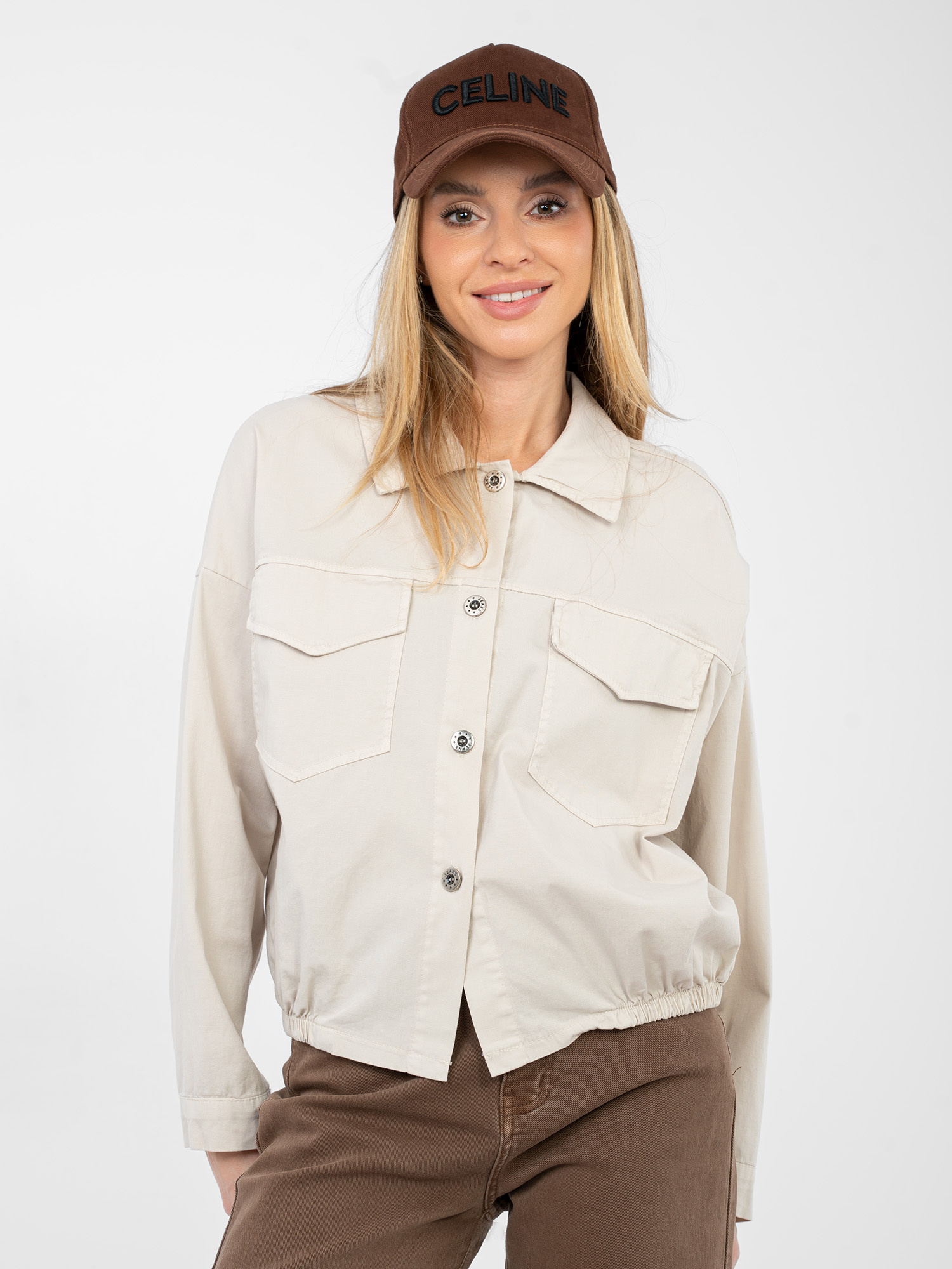 Béžová košile s dlouhým rukávem