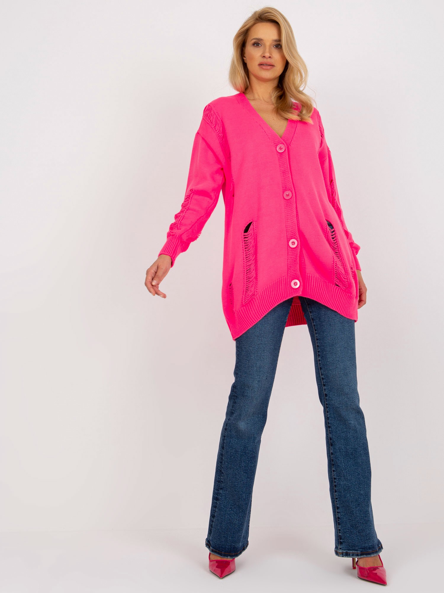 Cardigan-LC-SW-8042.69-fluo pink