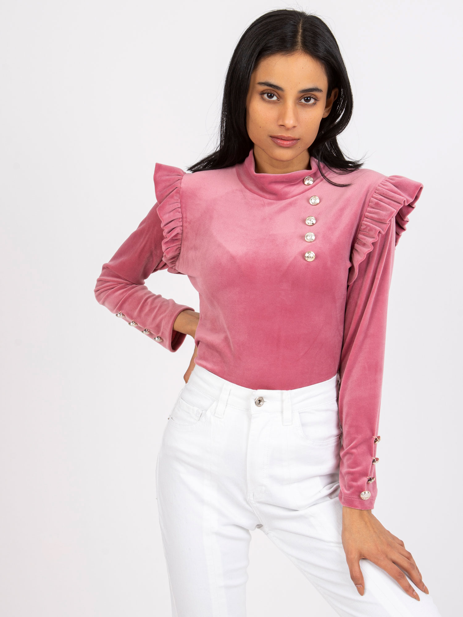 Blouse-DHJ-BZ-6533A.44P-dark pink