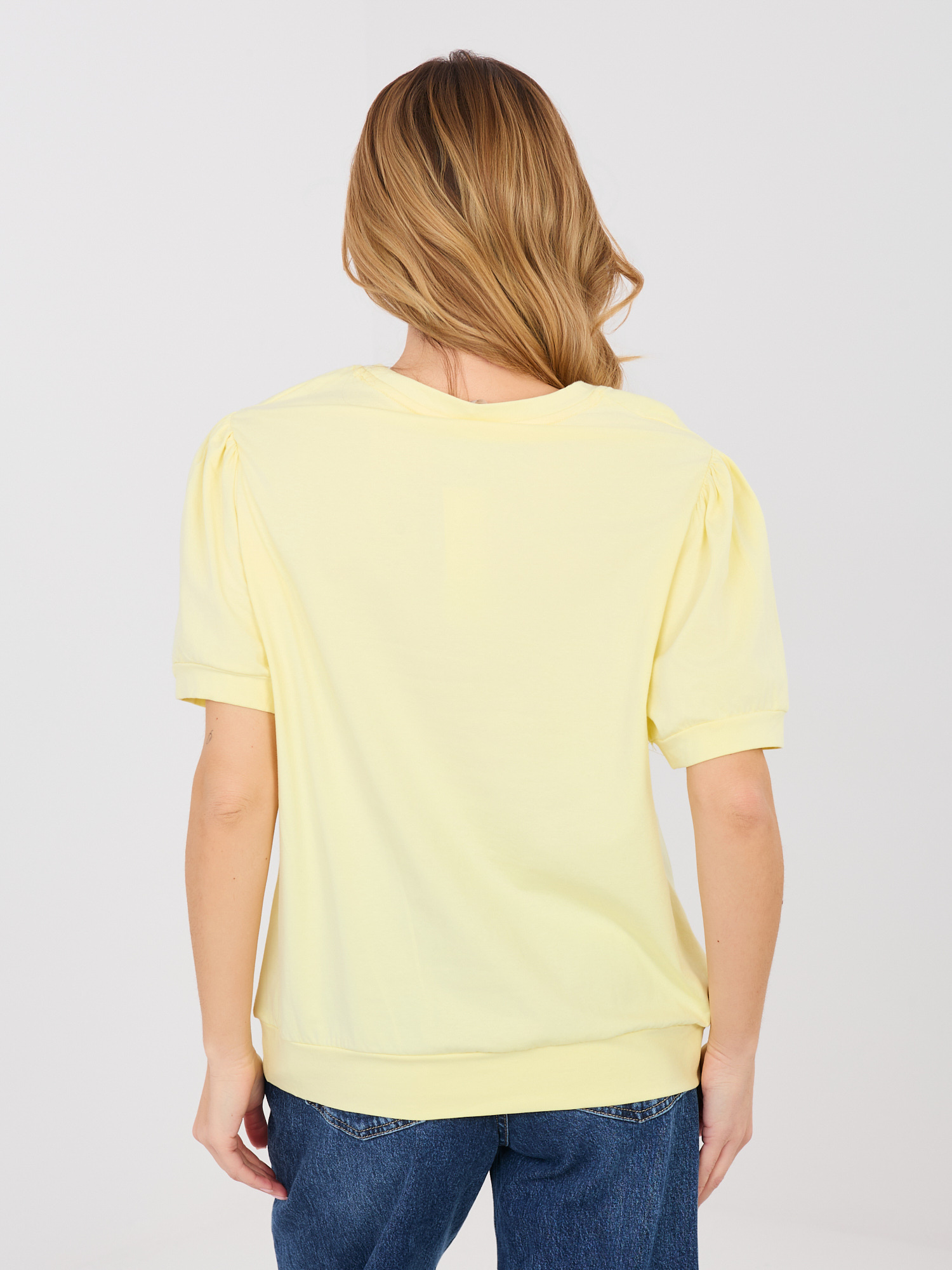 Пастелно жълта дамска блуза