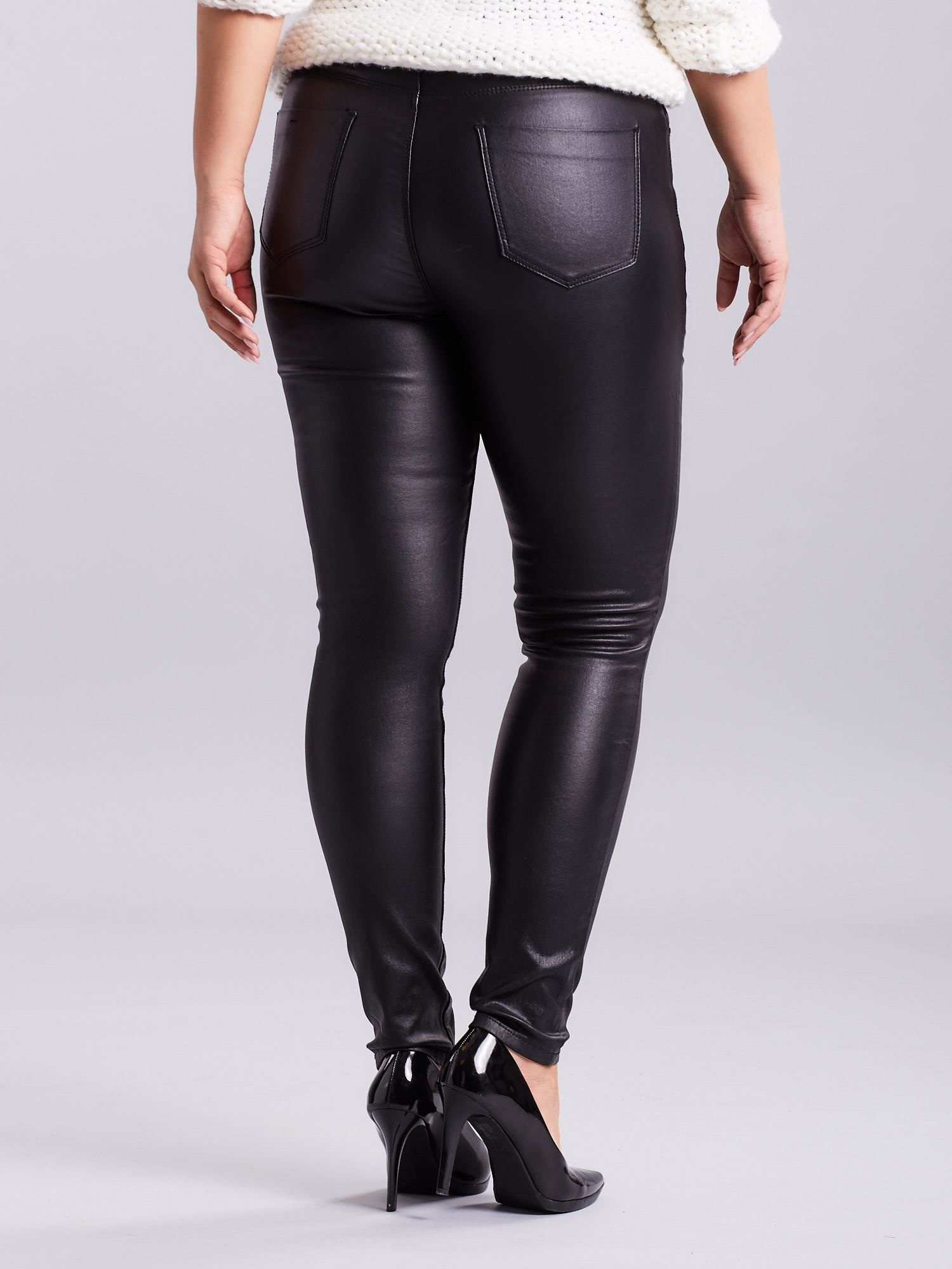 Černé voskované kalhoty PLUS SIZE