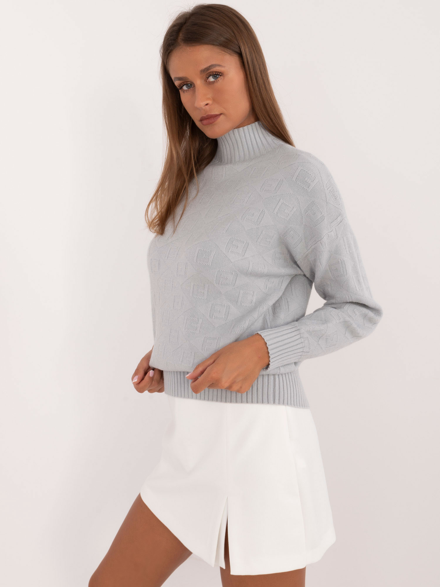 Light grey turtleneck sweater