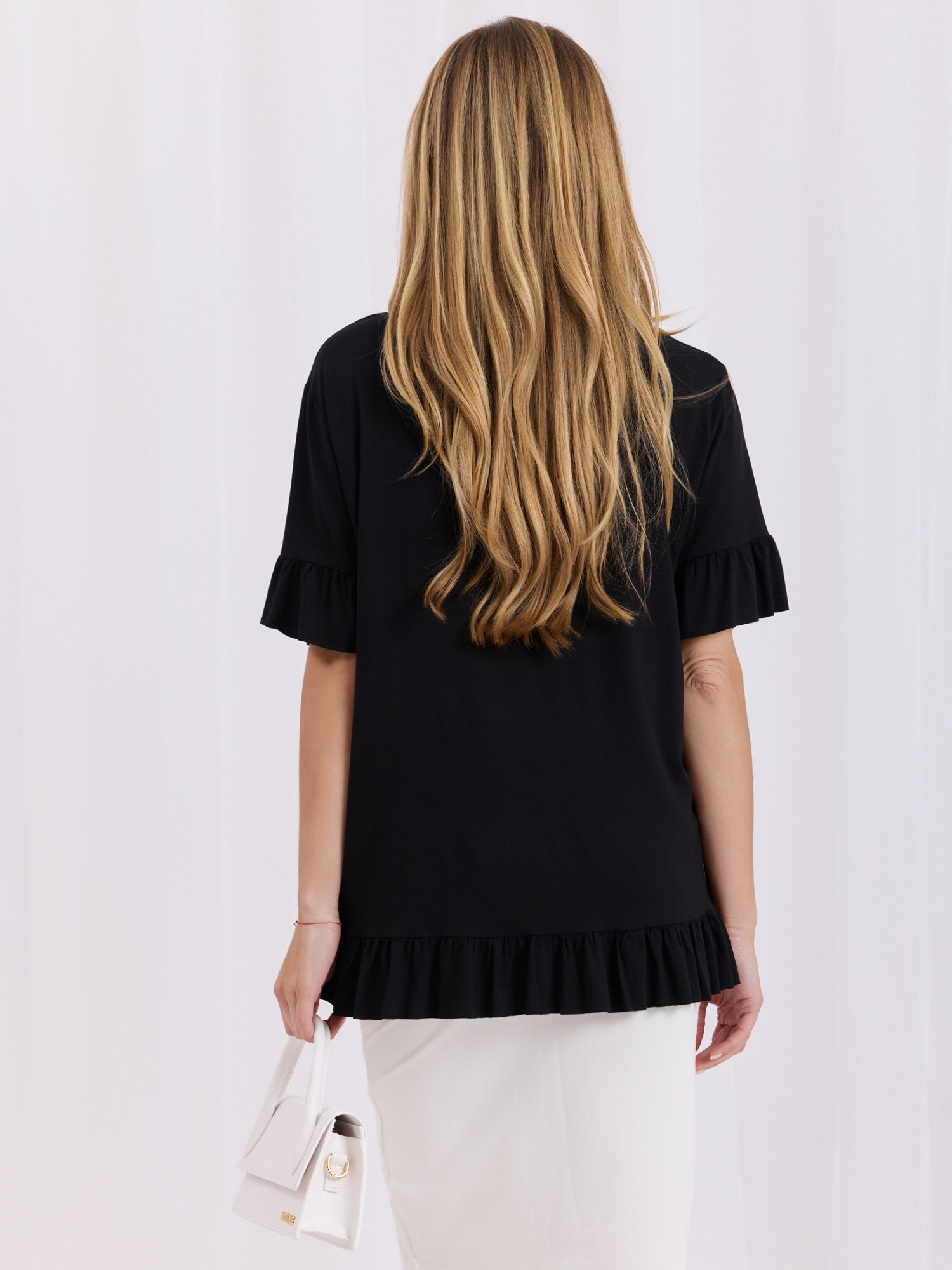 Černá dámská halenka oversize z viskózy
