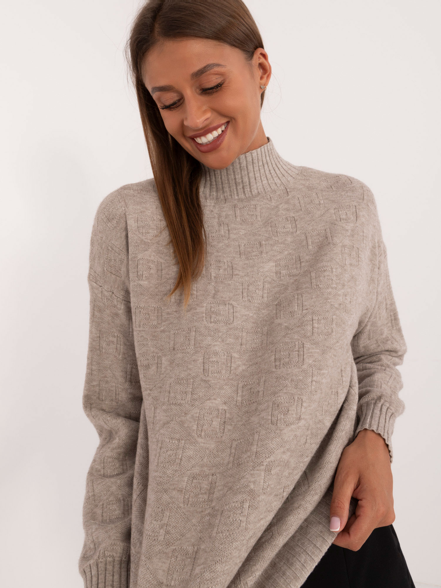 Dark beige turtleneck sweater