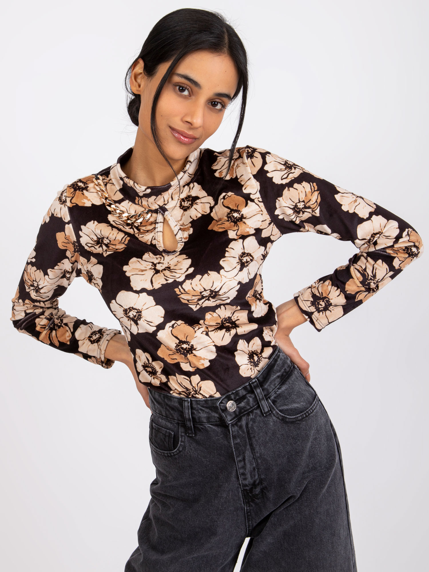Blouse-DHJ-BZ-6291.56P-black-beige