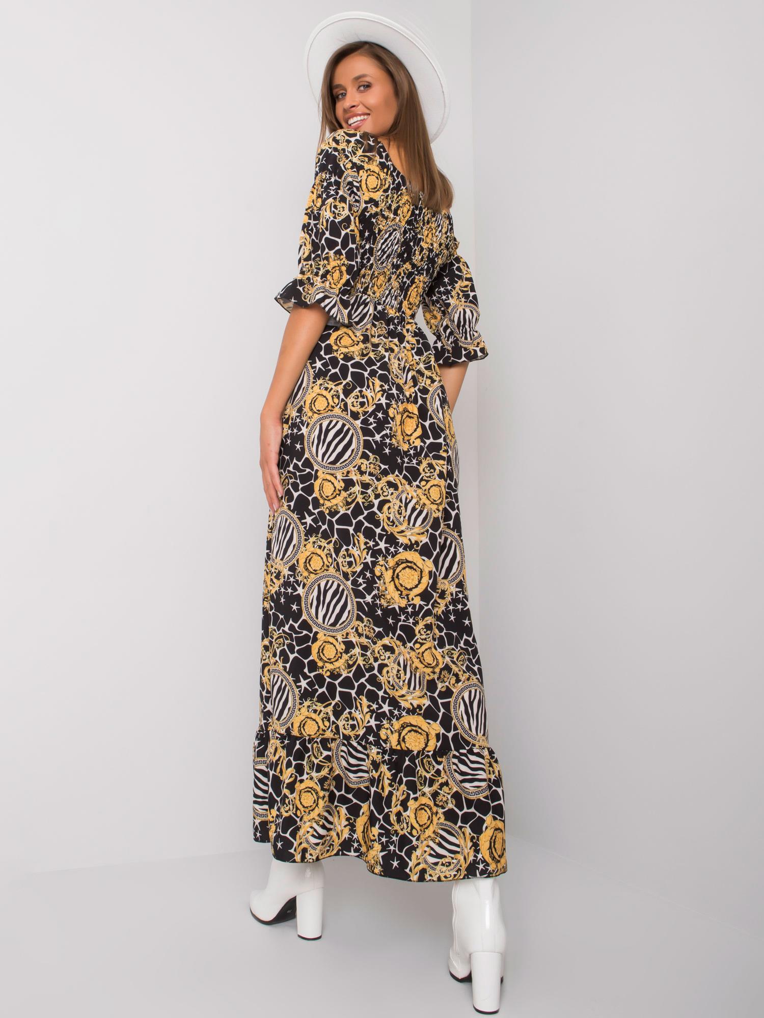 Dress-DHJ-SK-13965-1.61P-Black-Yellow