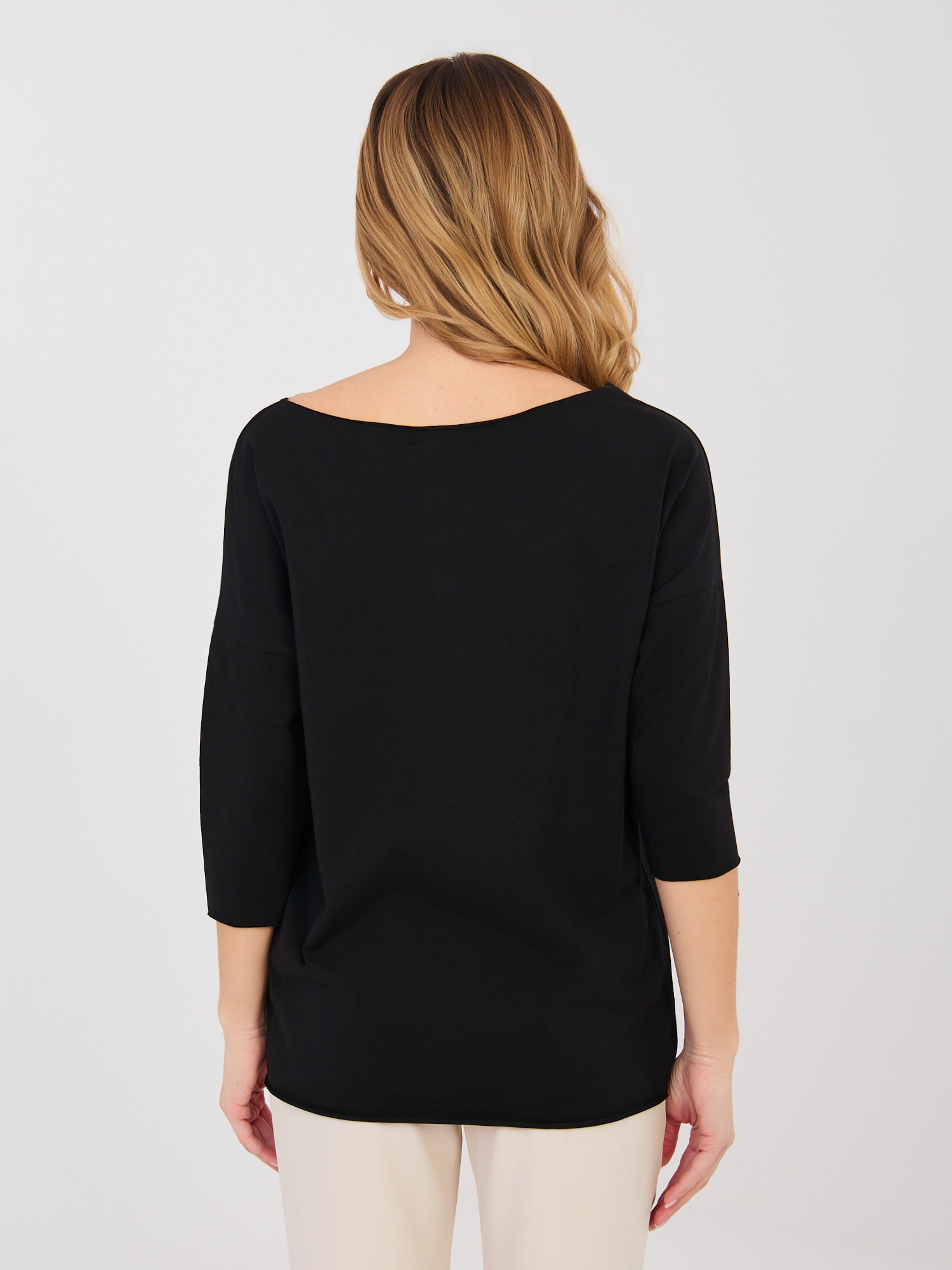 Černá dámská halenka s 3/4 rukávem