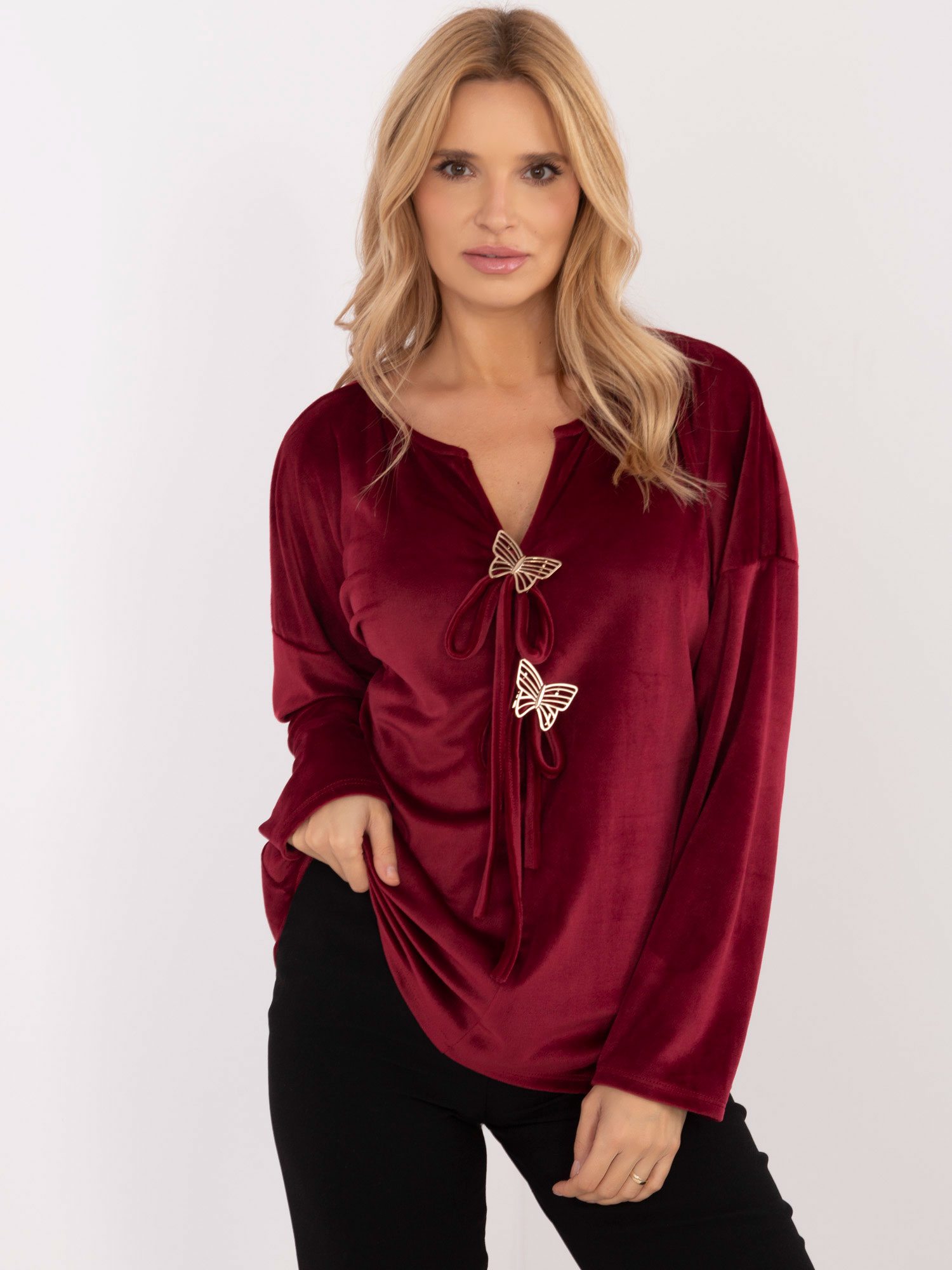 Blouse-DHJ-BZ-19916.03P-burgundy