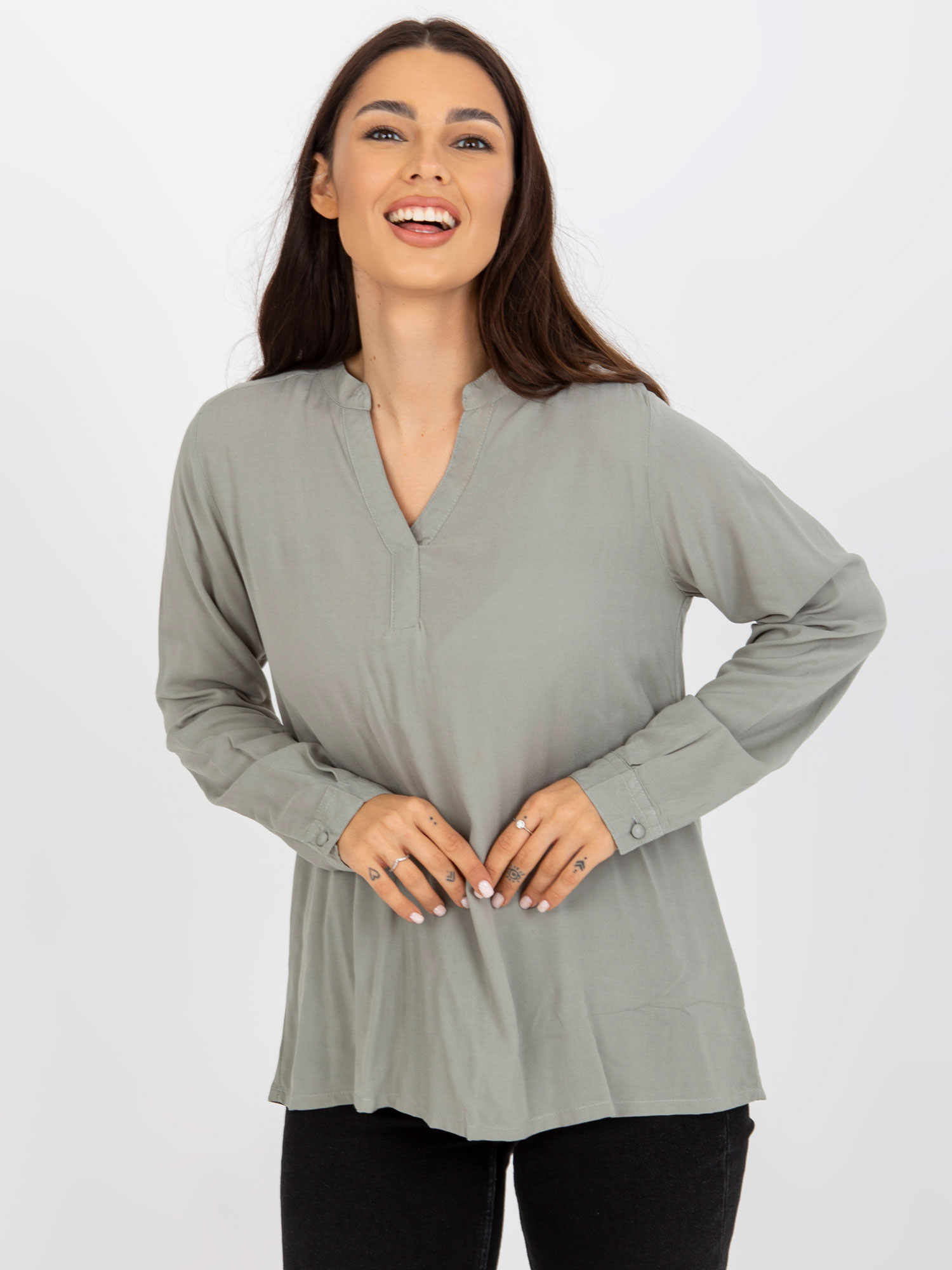 Blouse-D73761M11081A-khaki