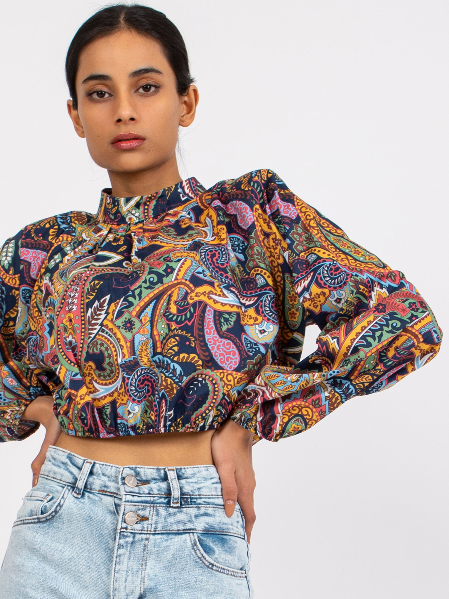 Blouse-DHJ-BZ-15170.39-navy blue