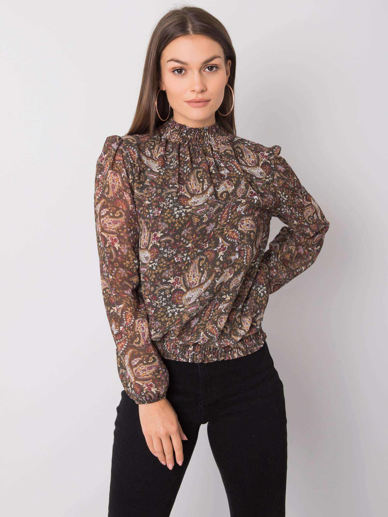 Blouse-D50039F11031A-dark green