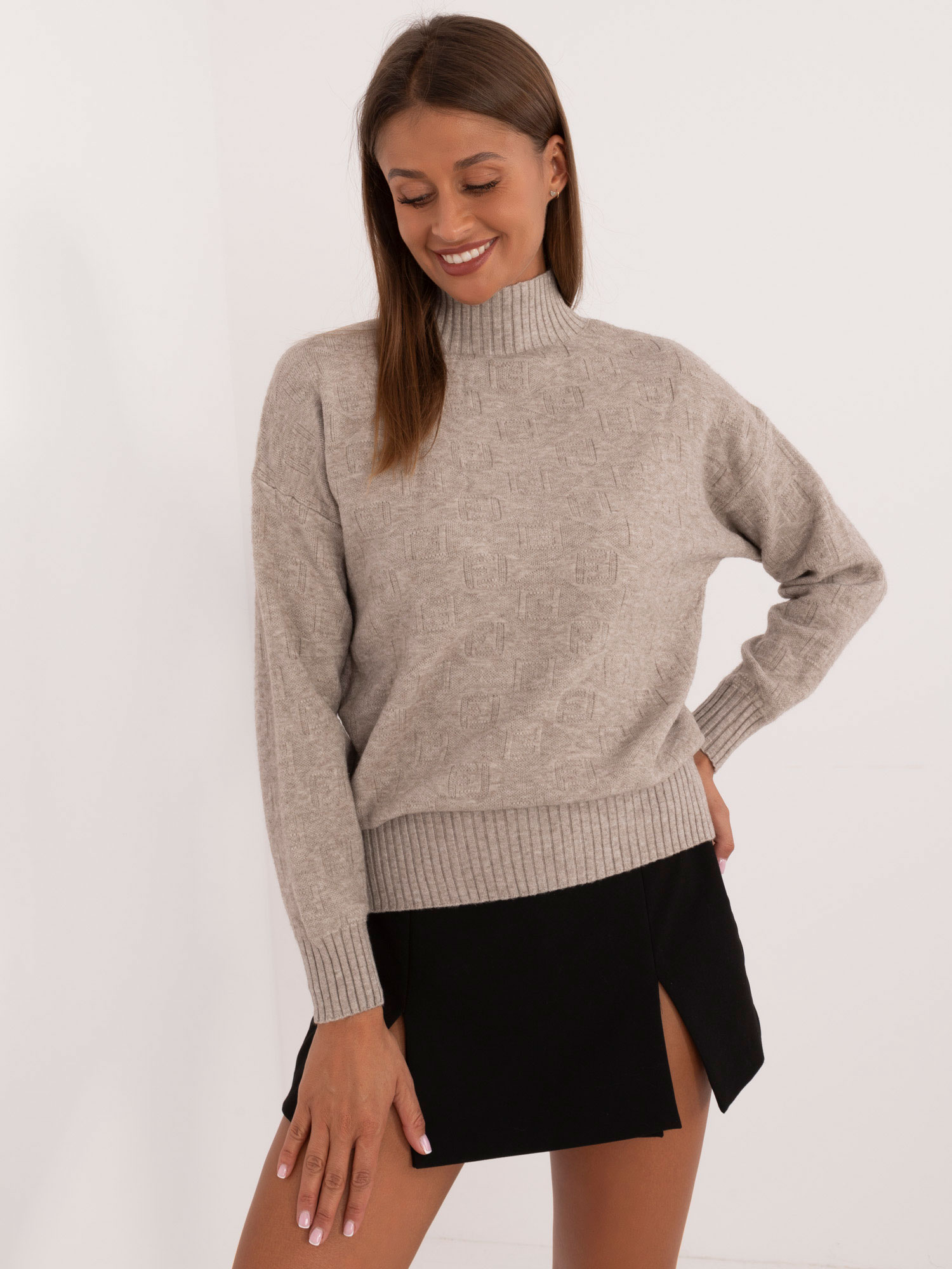 Dark beige turtleneck sweater