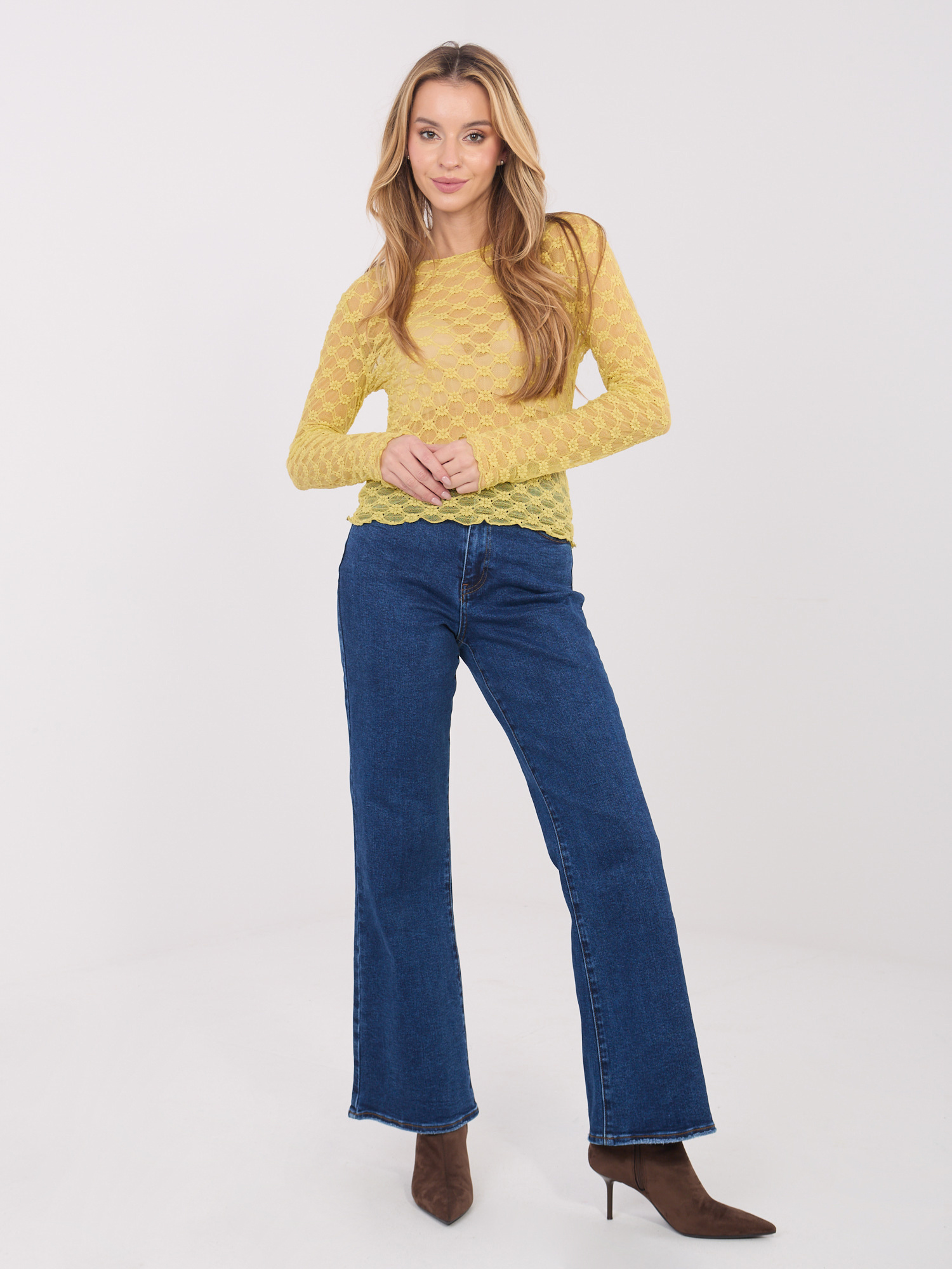 Limetková blúzka s dlhým rukávom