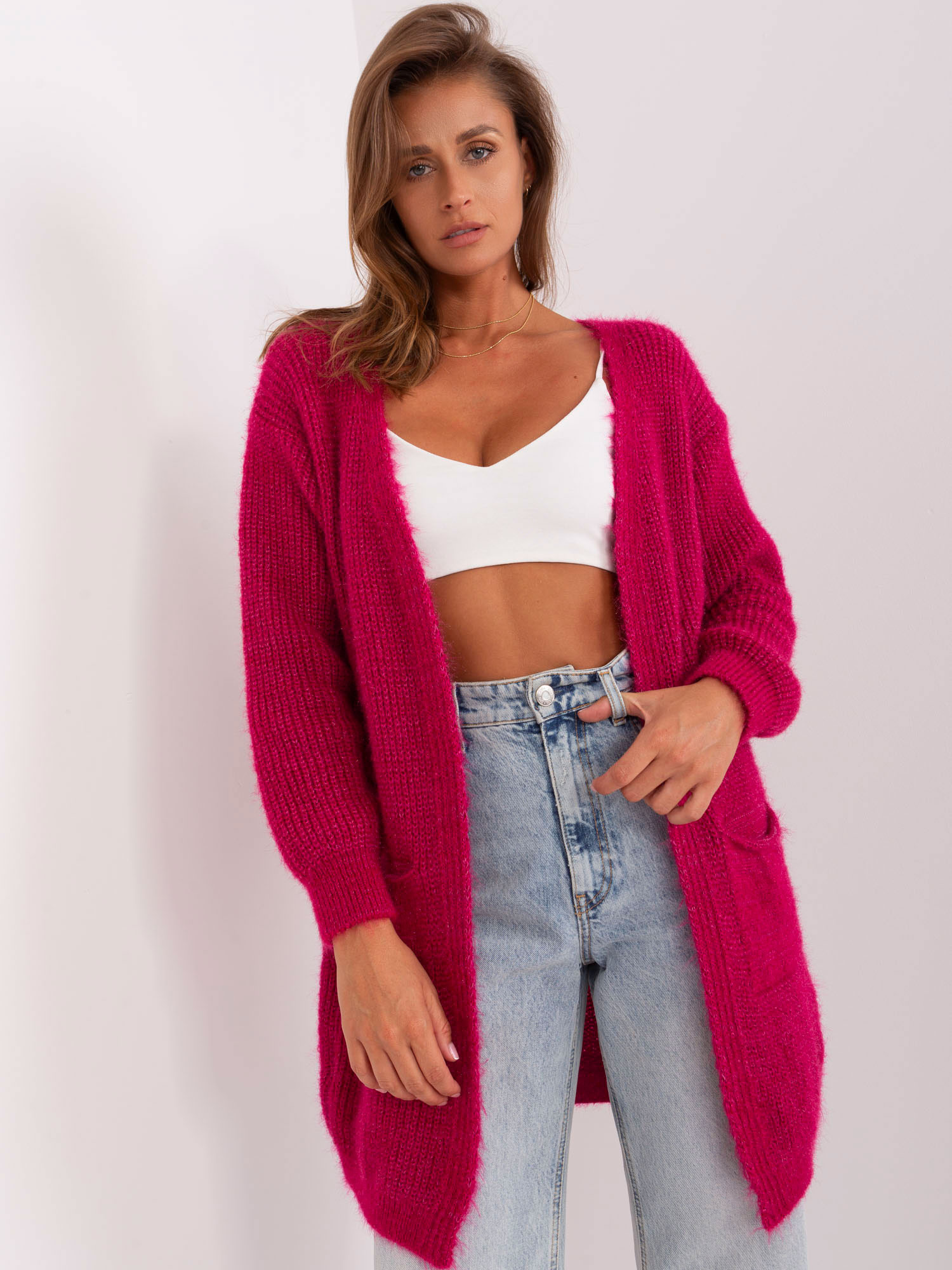 Cardigan-DHJ-SW-1009.09P-Fuchsia