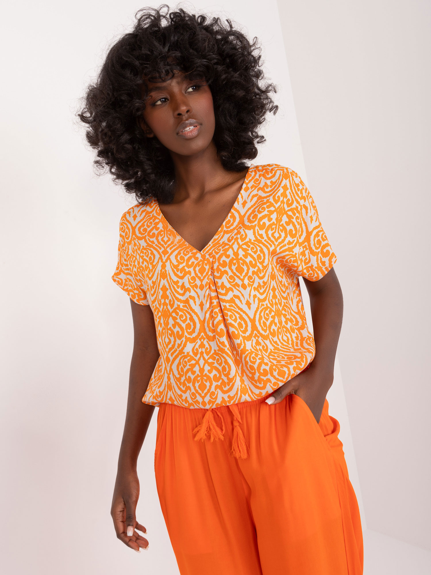 Blouse-D73771M11171A-orange