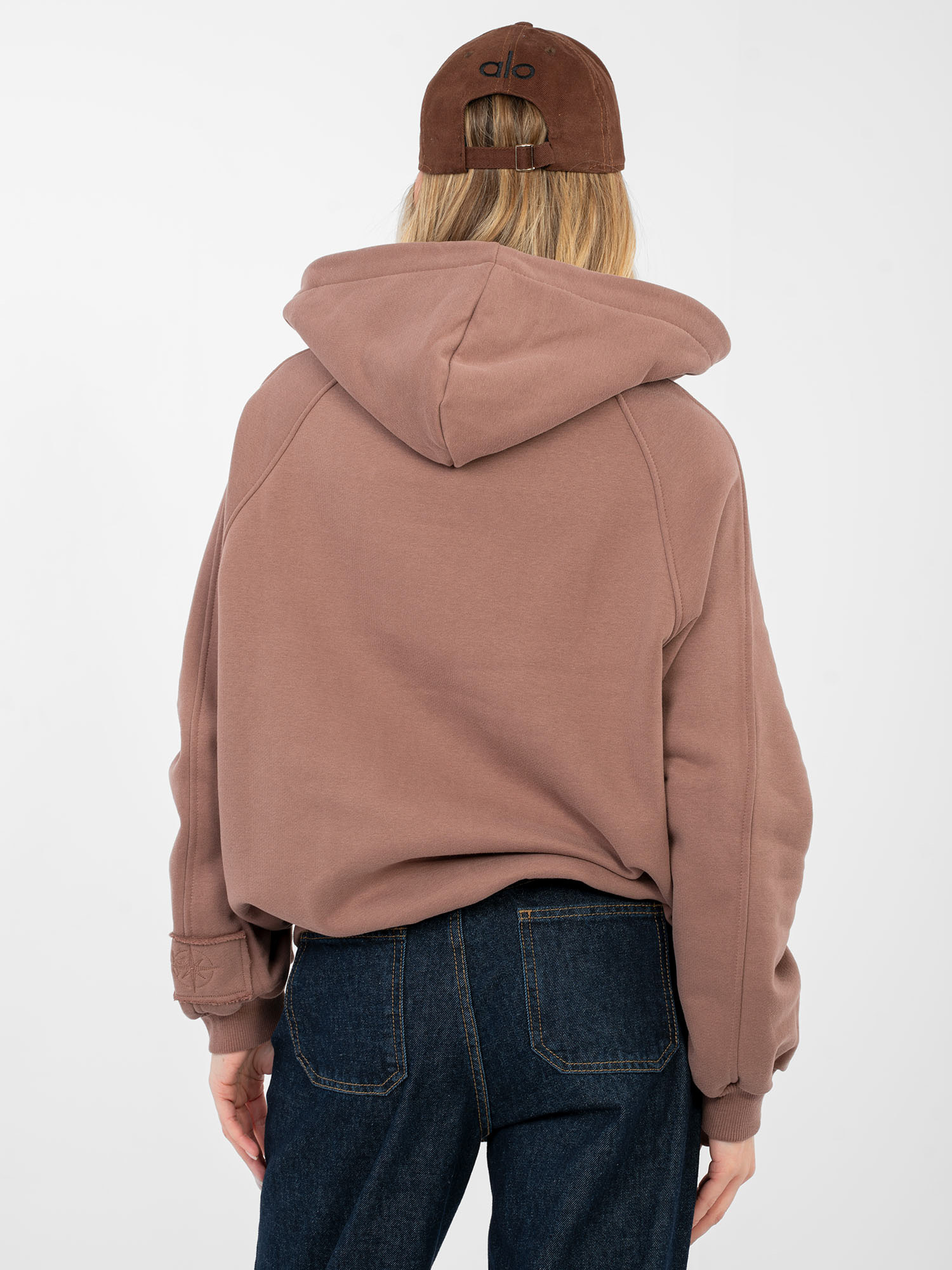 Dámská hnědá mikina s kapucí