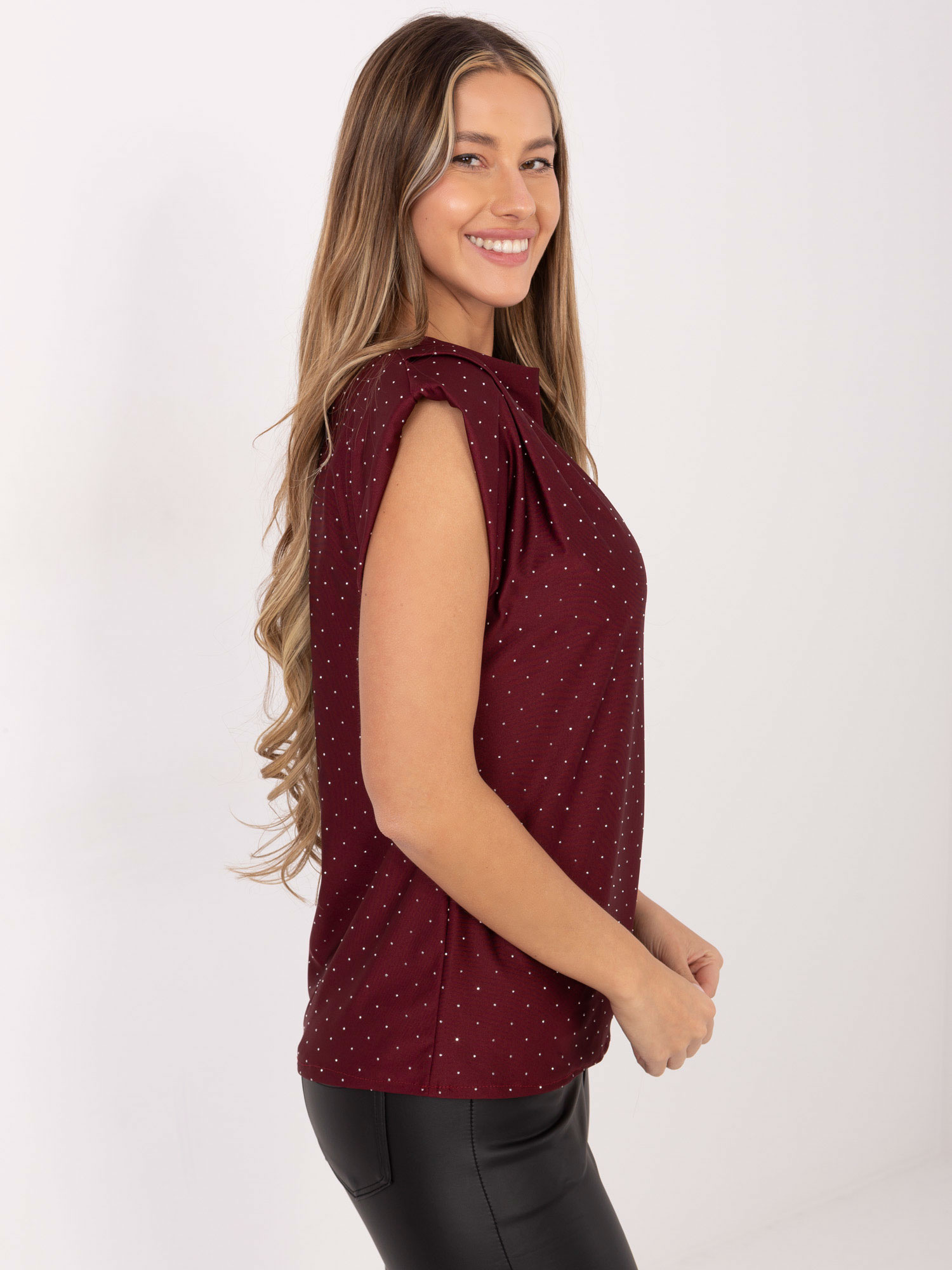 Bordová vzorovaná blúzka