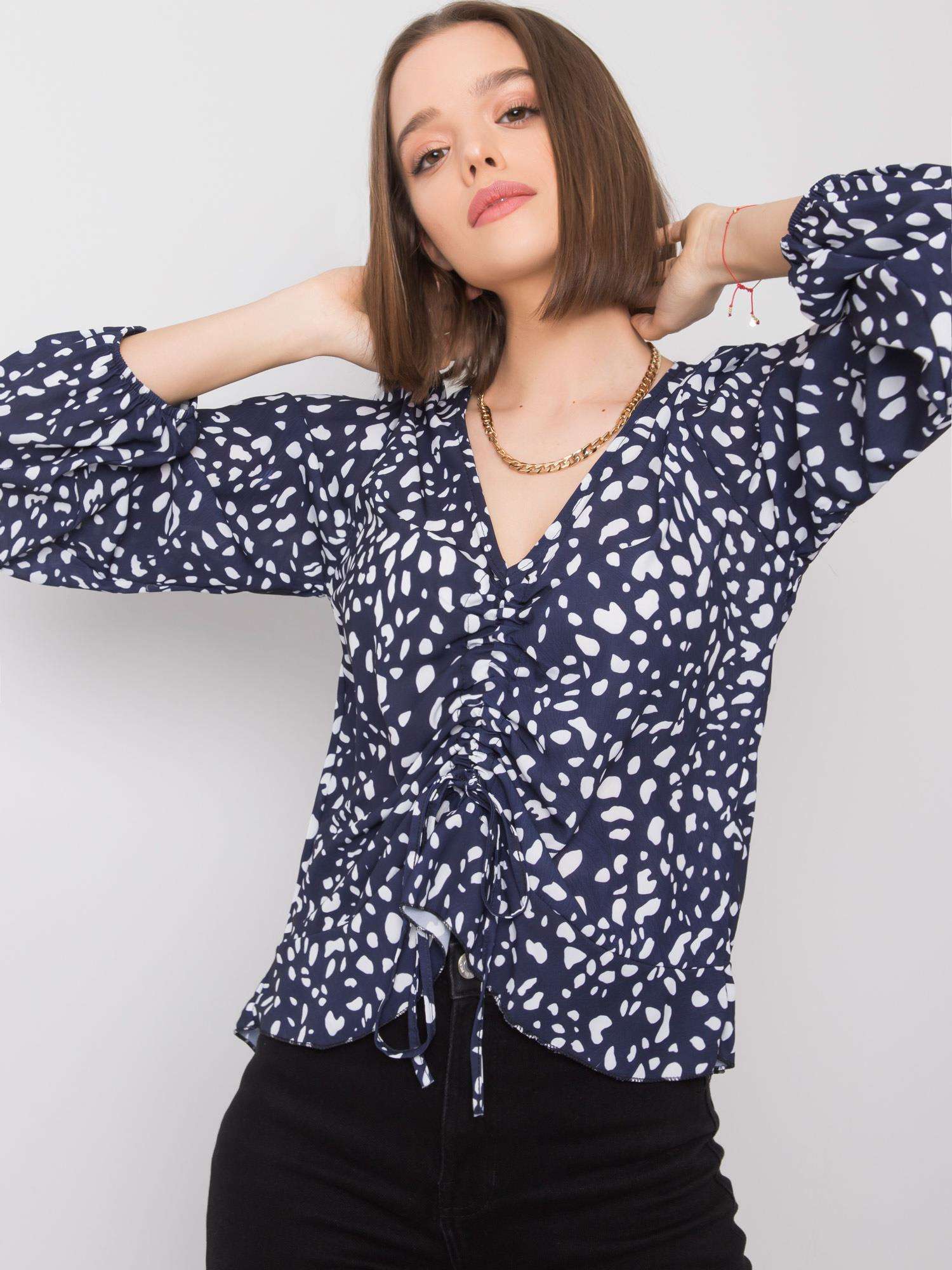 Blouse-DHJ-BZ-12283-1.93P-navy blue