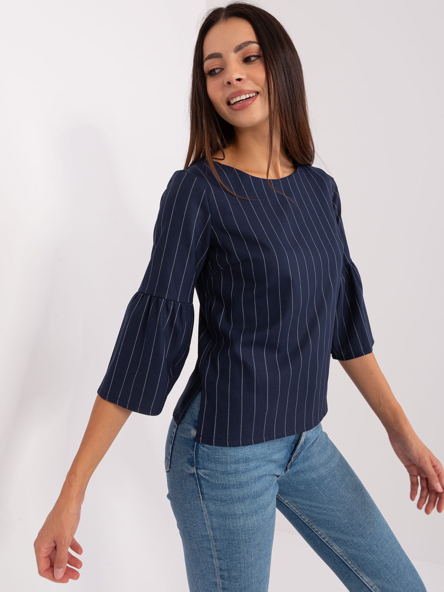 Blouse-LK-BZ-506434.33P-navy blue