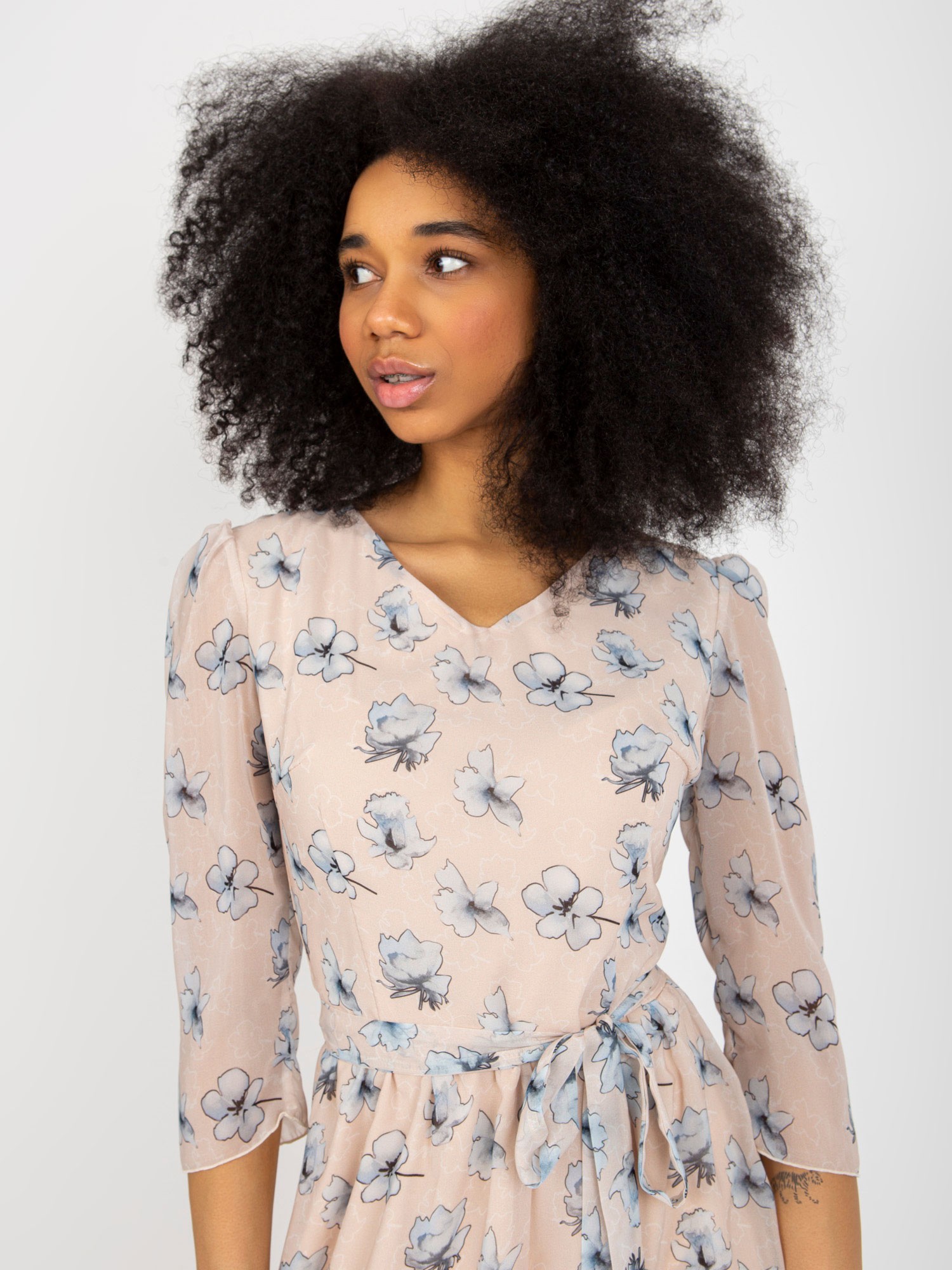 Dress-LK-SK-508006.92P-beige