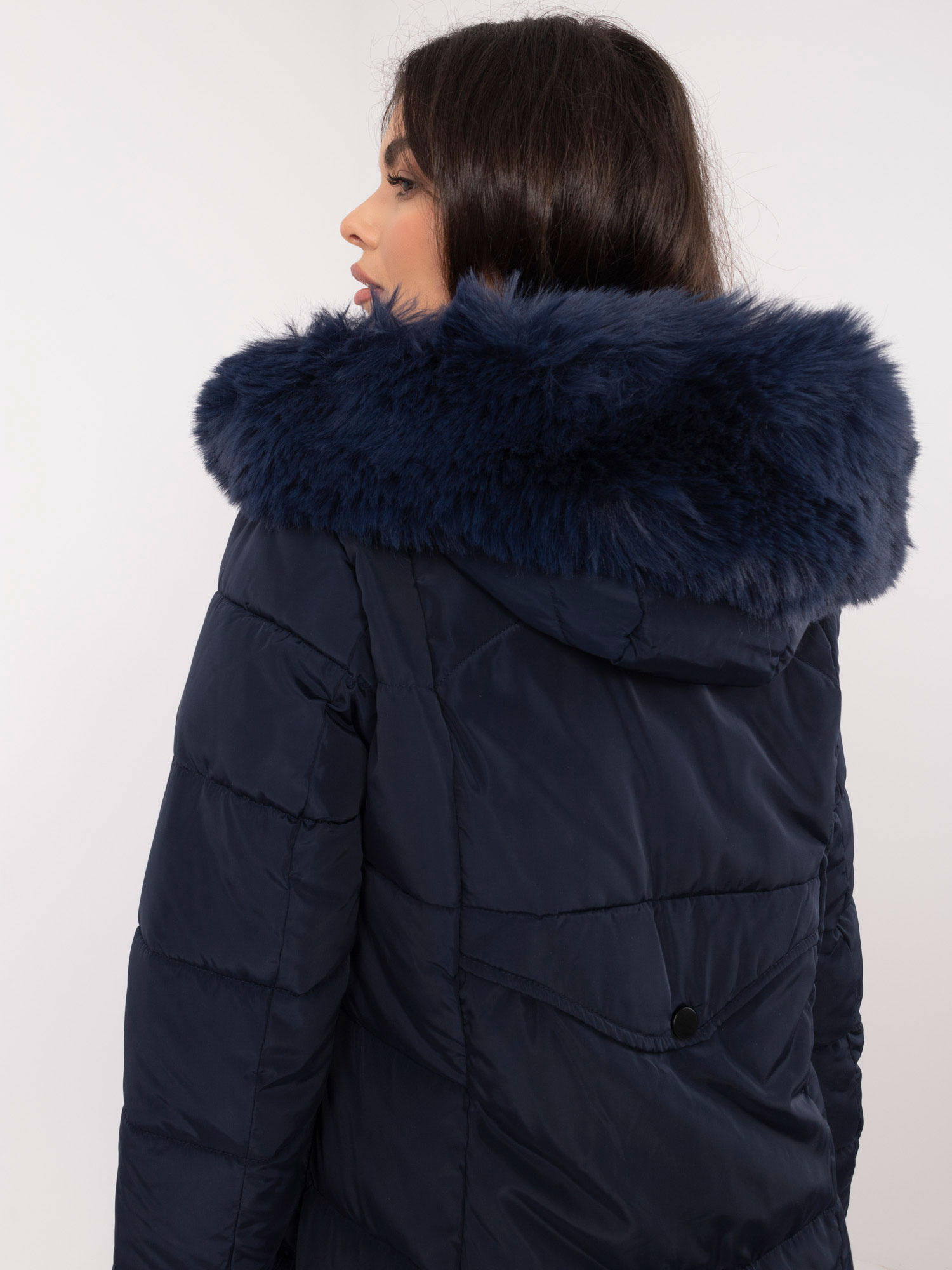 Dark blue long winter jacket