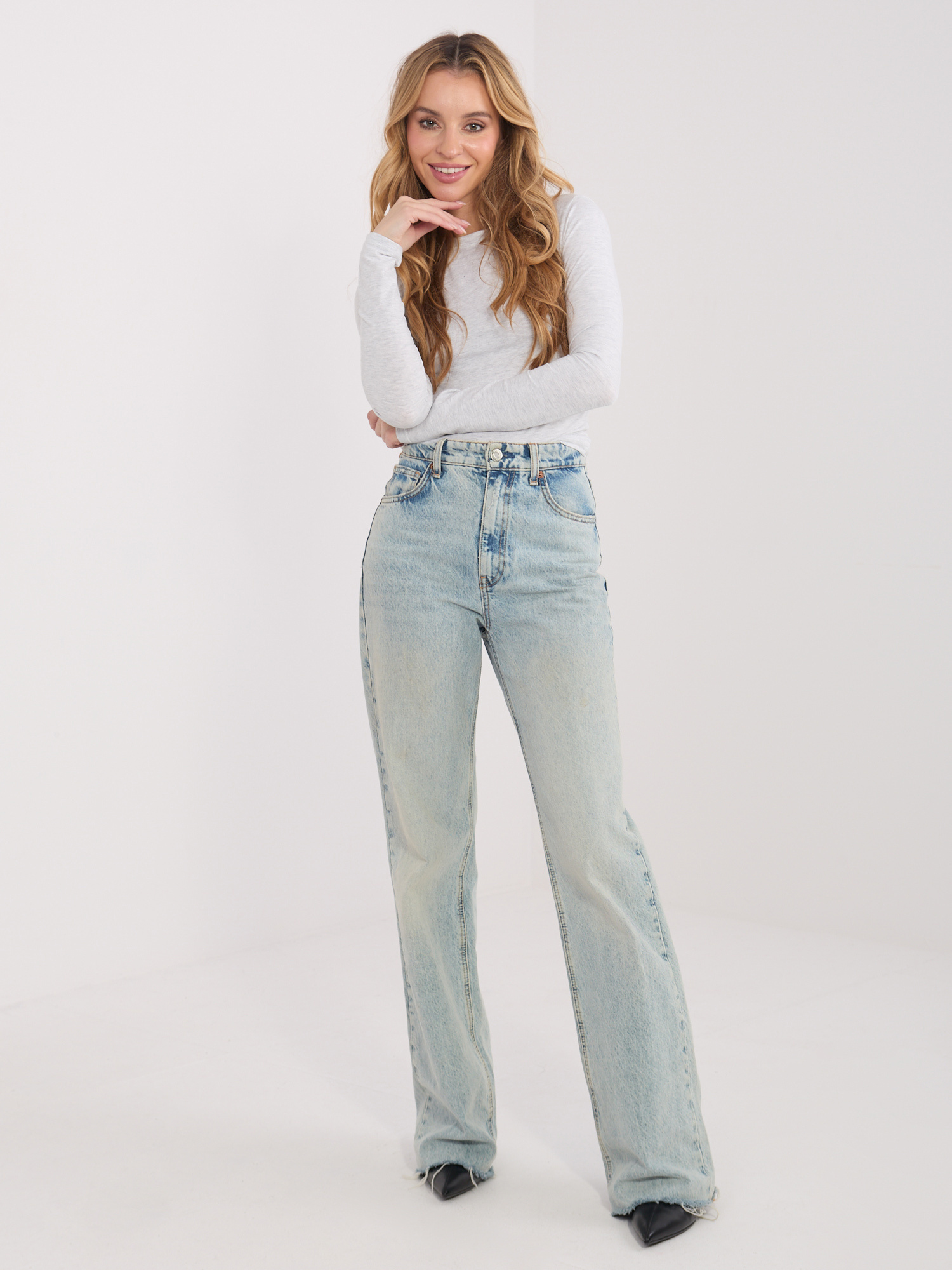 Světle šedá jednobarevná halenka