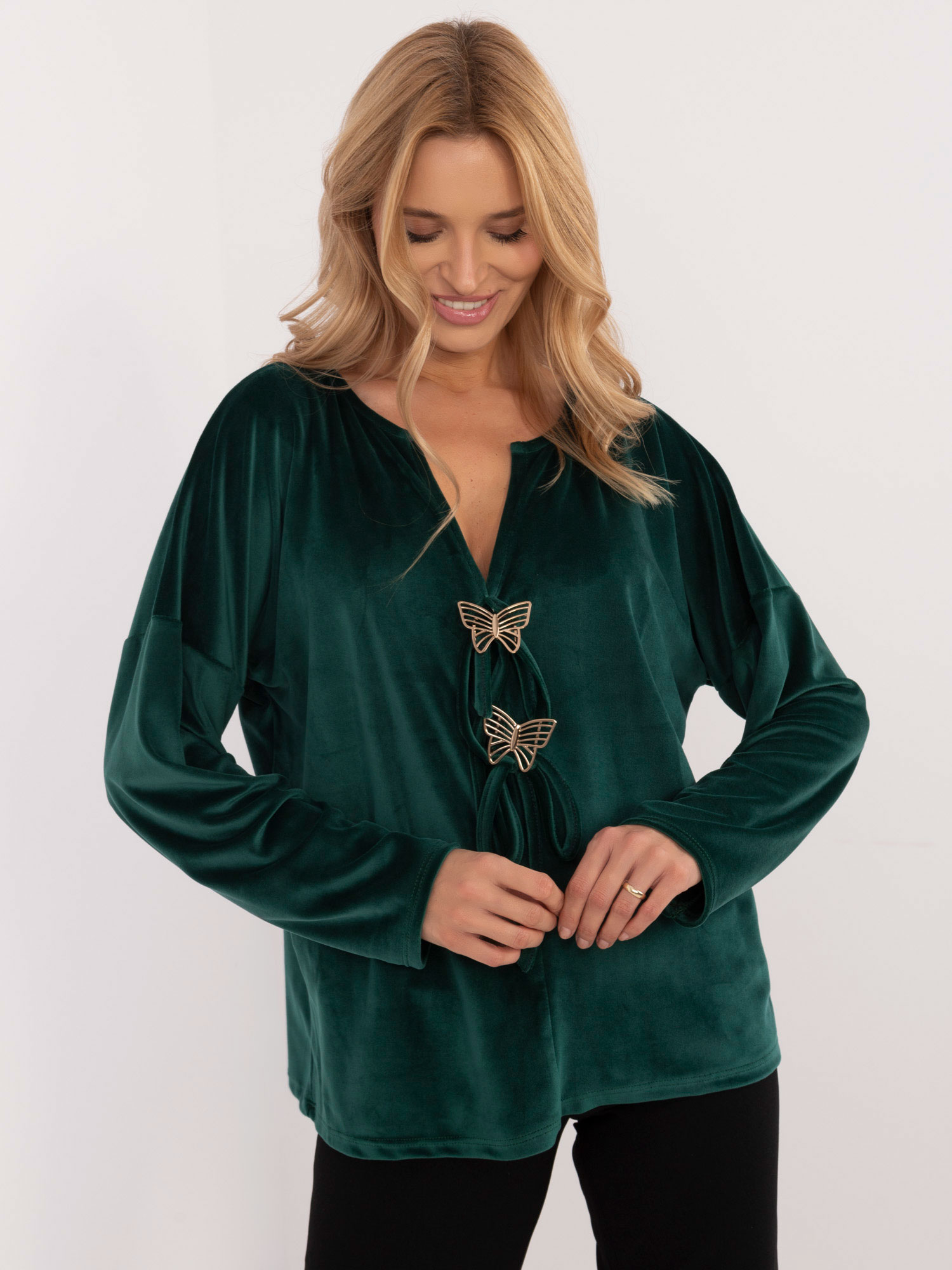Blouse-DHJ-BZ-19916.03P-dark green