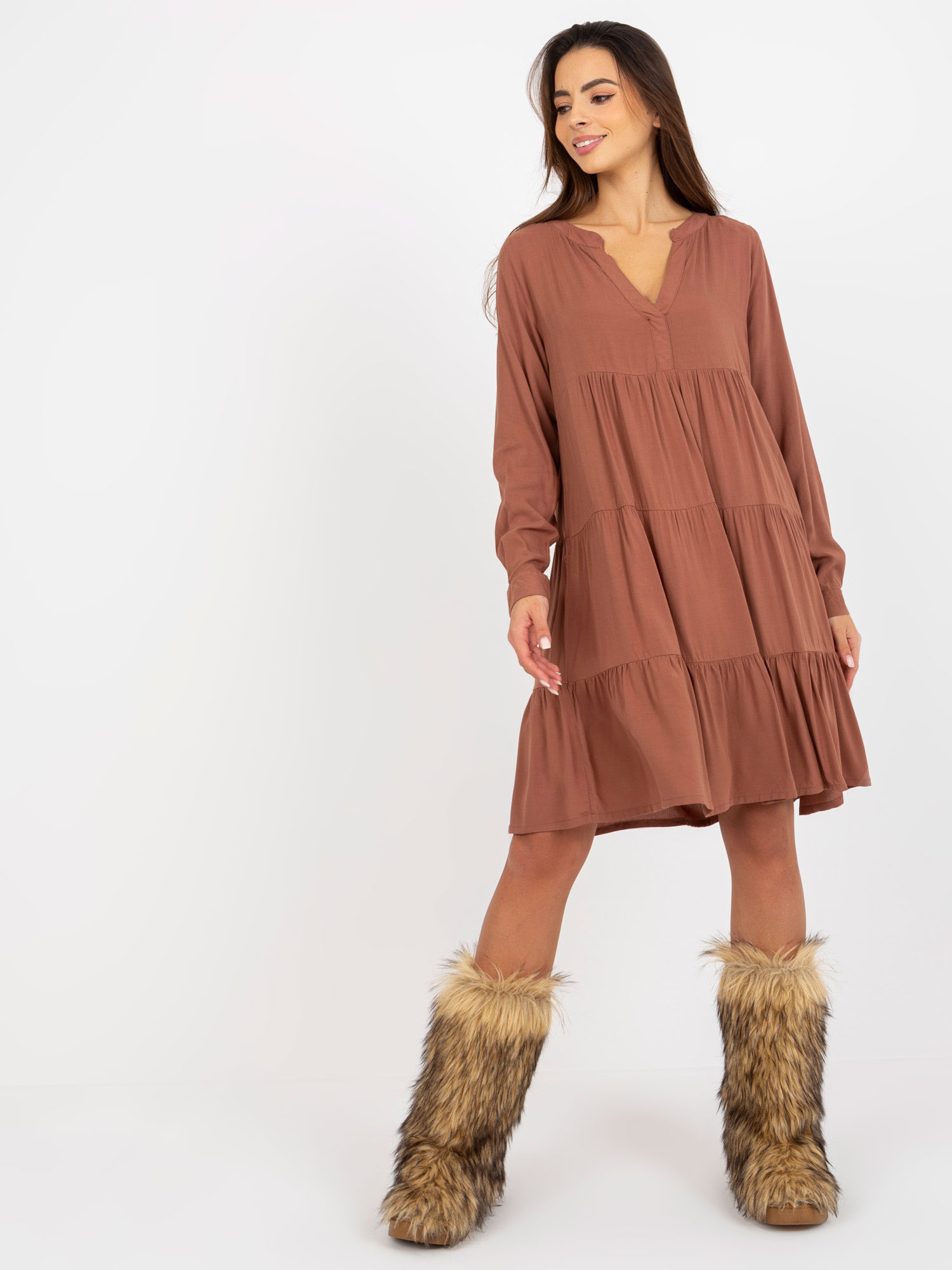 Dress-D73761M30361A-brown