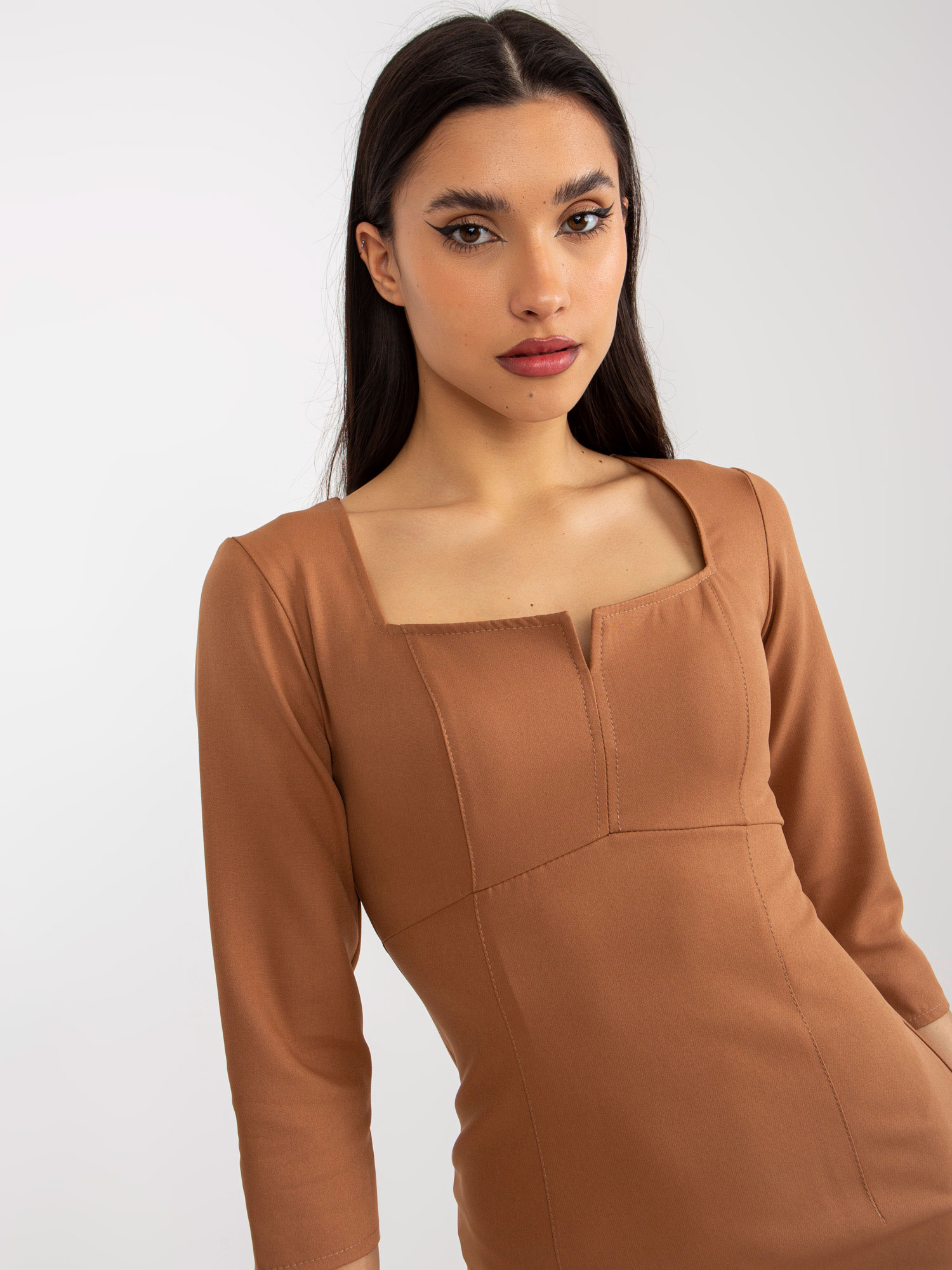 Dress-LK-SK-509075.15P-camel
