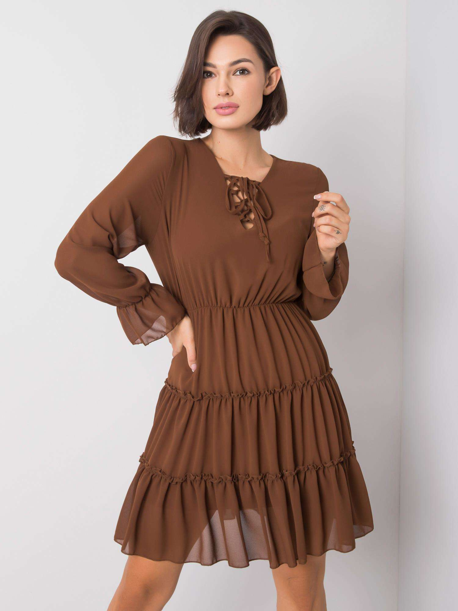 Dress-DHJ-SK-12310.61P-brown
