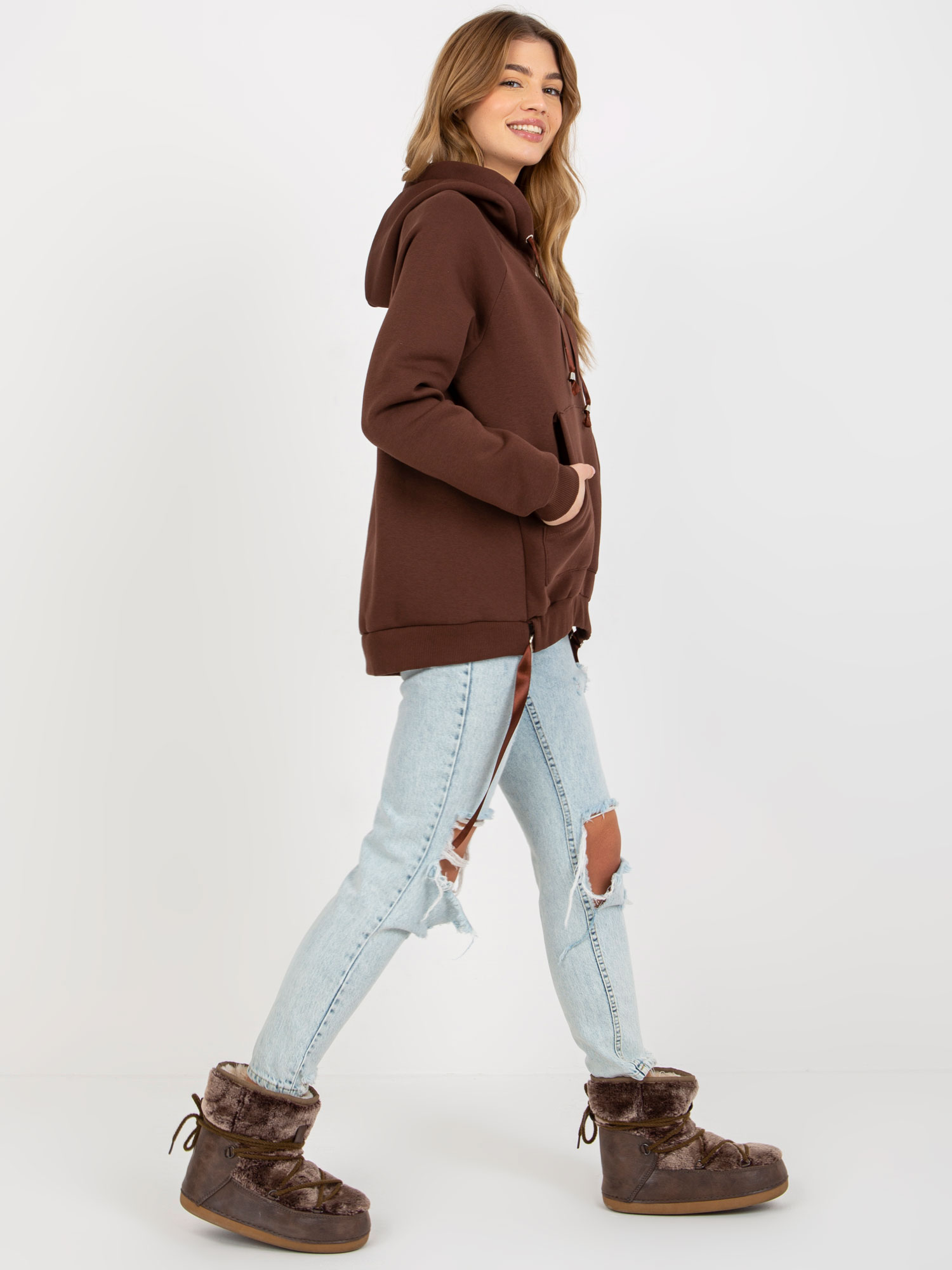 Sweatshirt-TW-BL-BL-1003.95P-dark brown