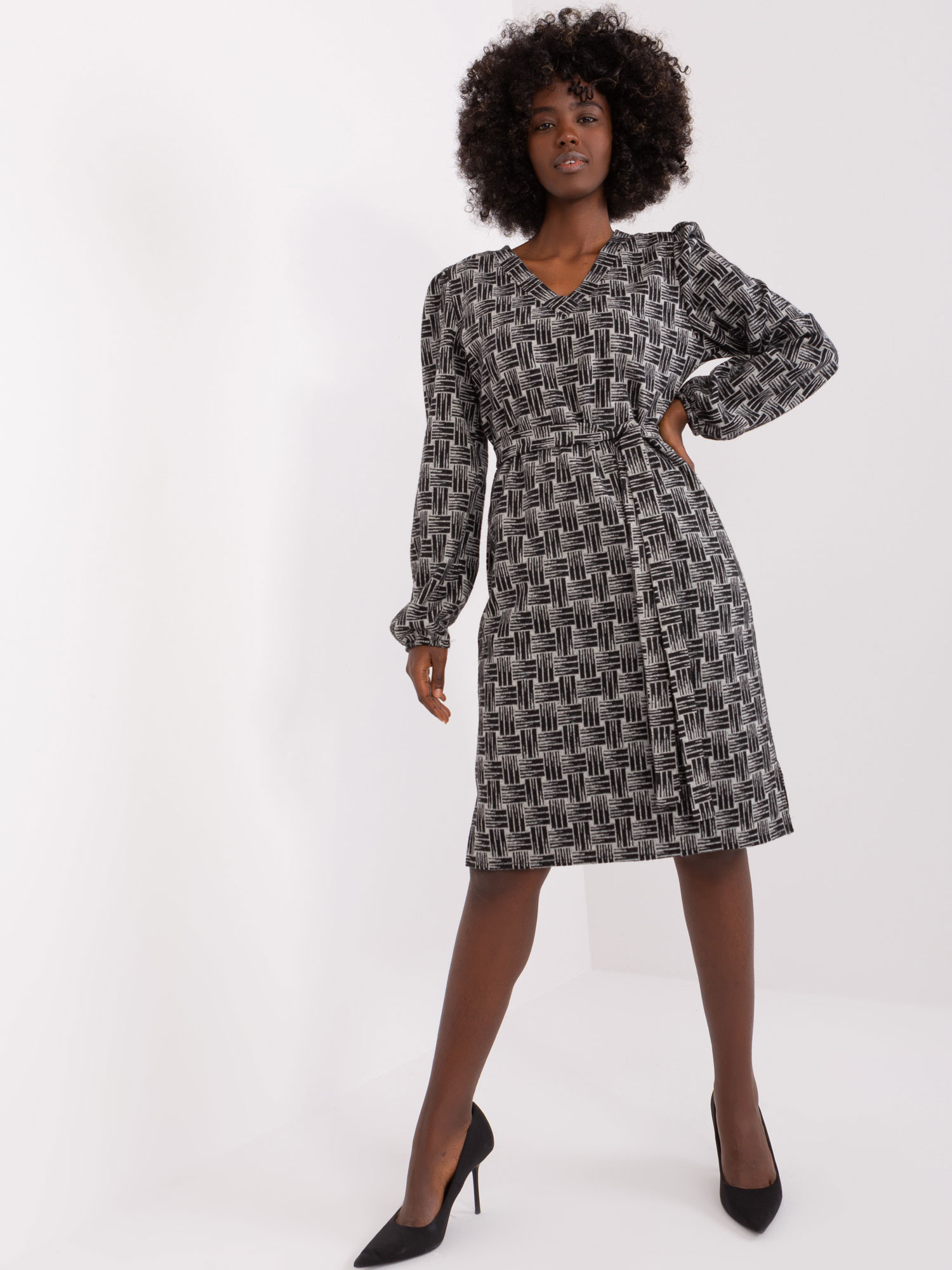 Dress-LK-SK-509474-2.55P-Grey-Black