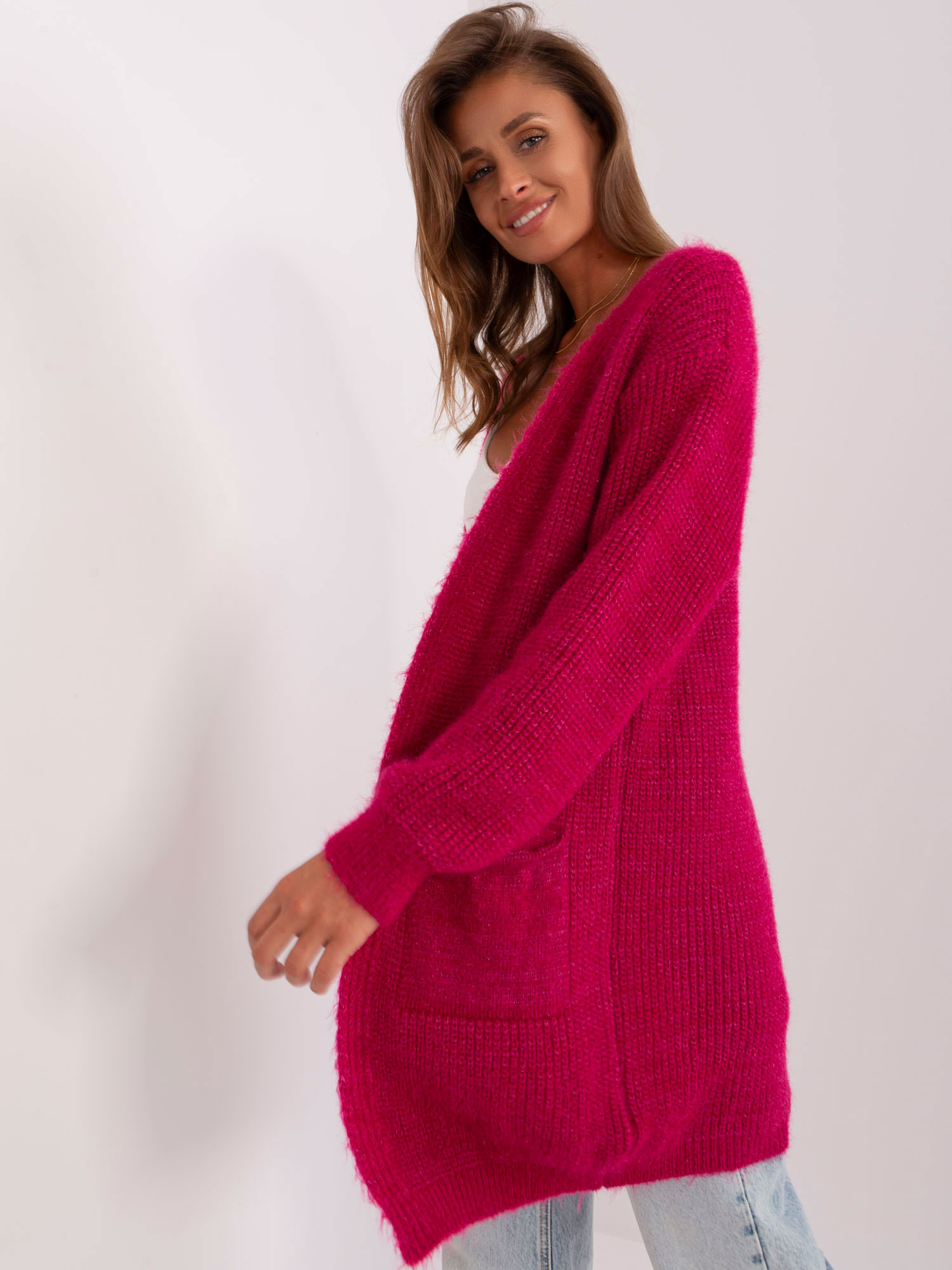Cardigan-DHJ-SW-1009.09P-Fuchsia