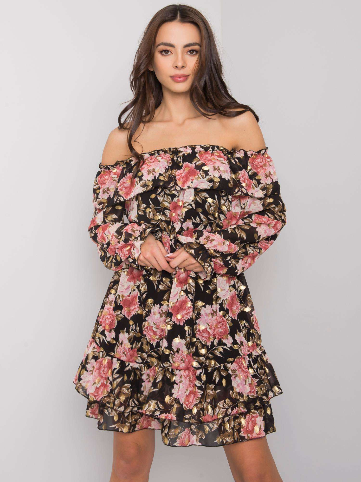 Dress-DHJ-SK-15015-2.73P-Black-Pink