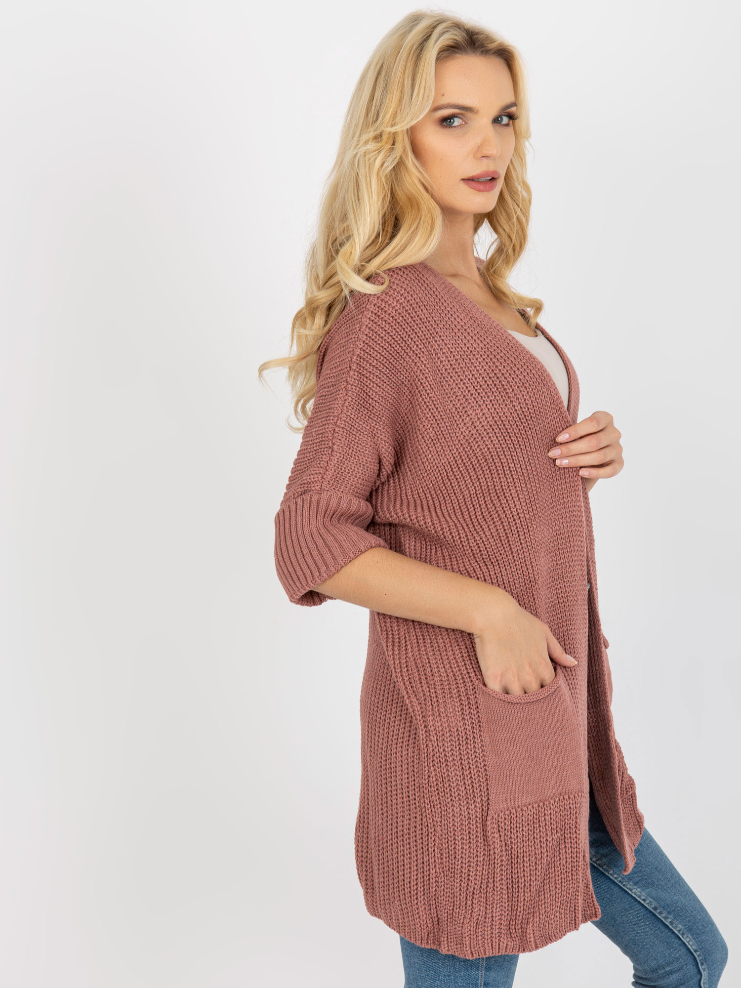 Cardigan-LO-SW-LK-3002.98P-Dark Pink