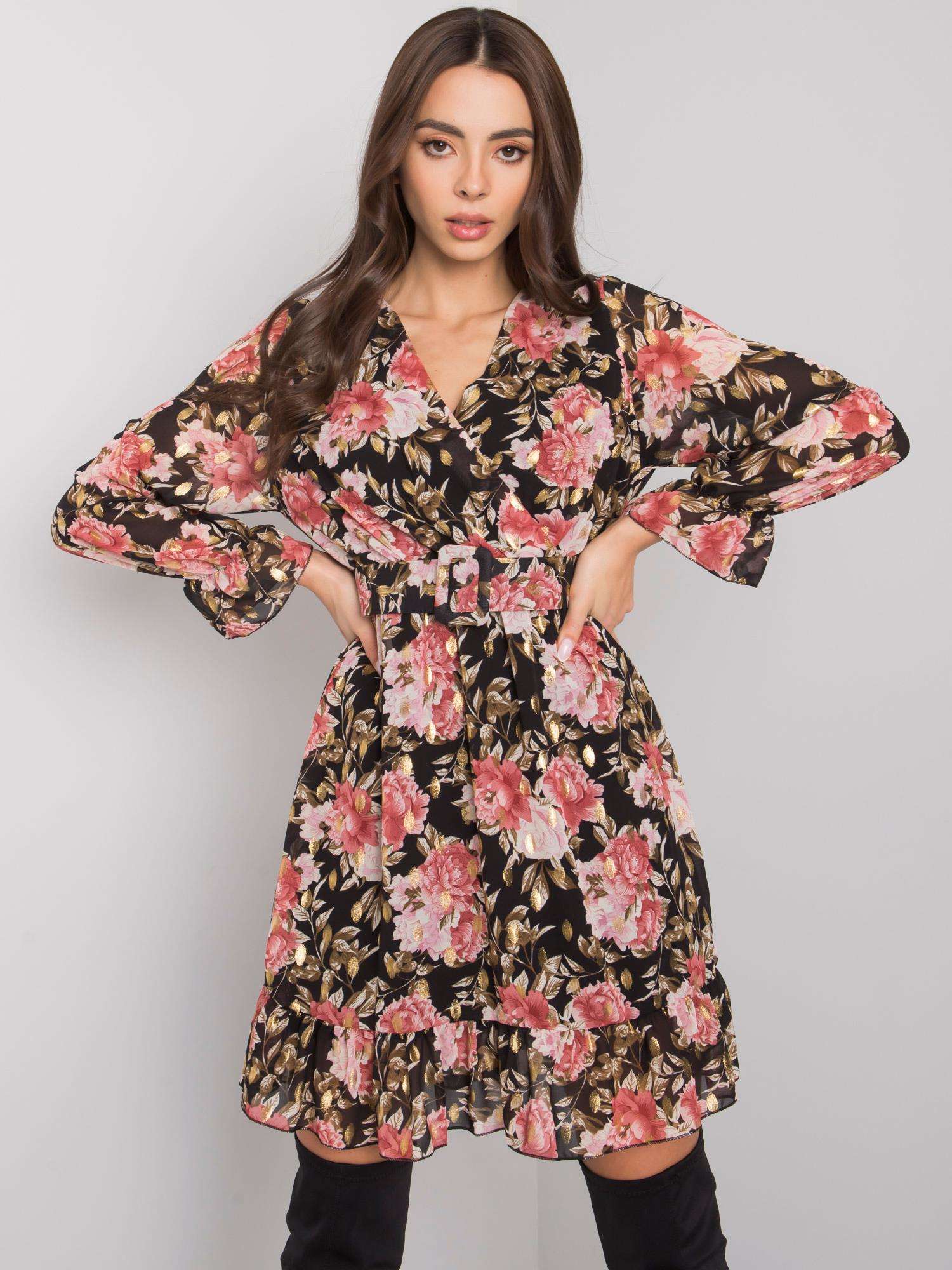 Dress-DHJ-SK-12220-2.14P-Black-Pink