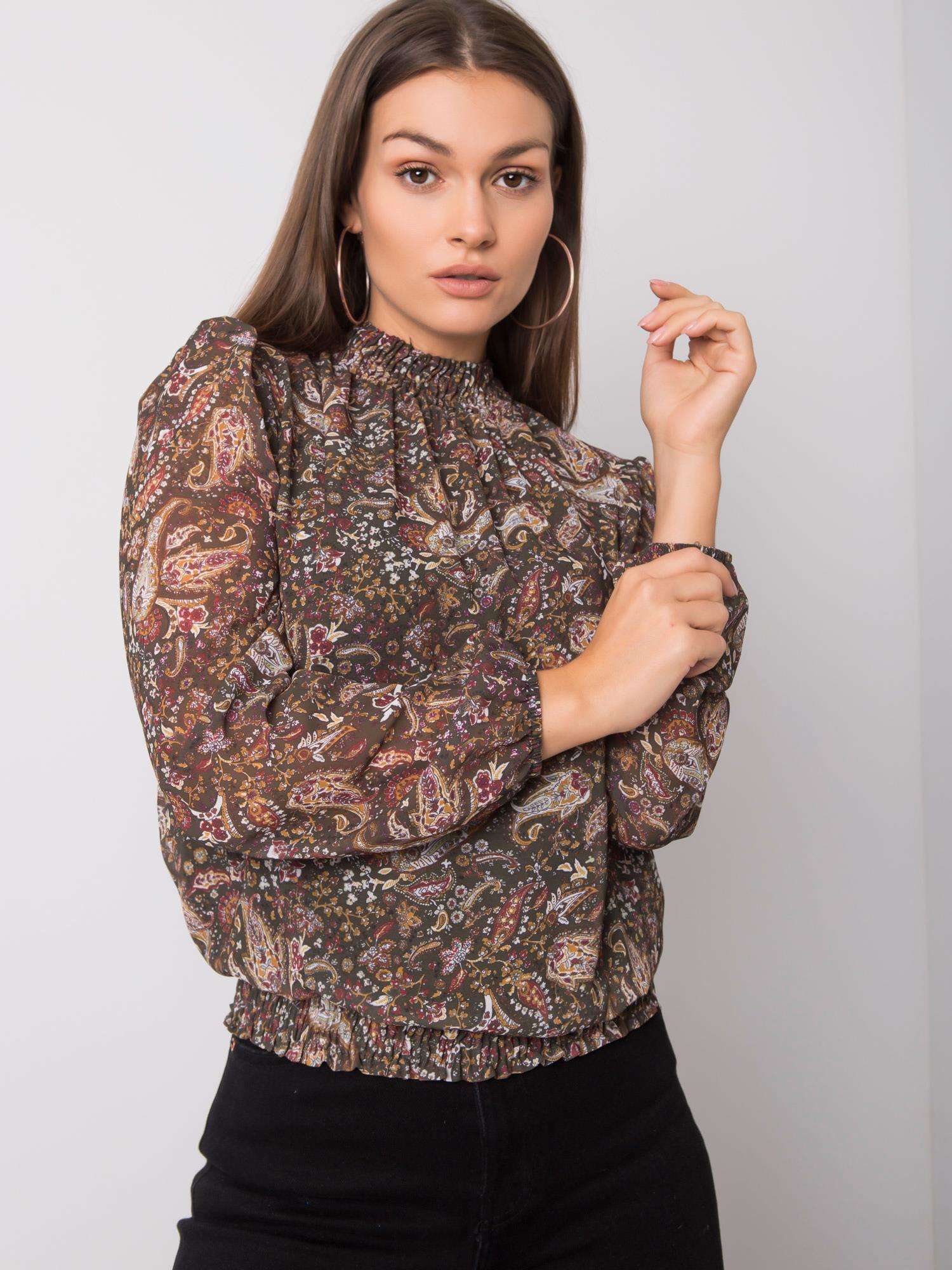 Blouse-D50039F11031A-dark green