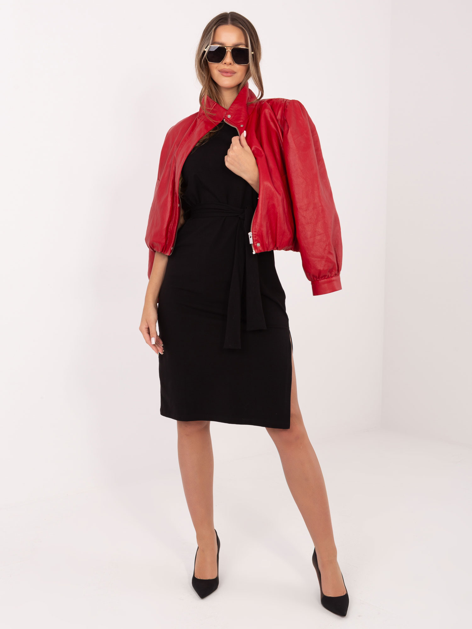 Черна памучна мини рокля