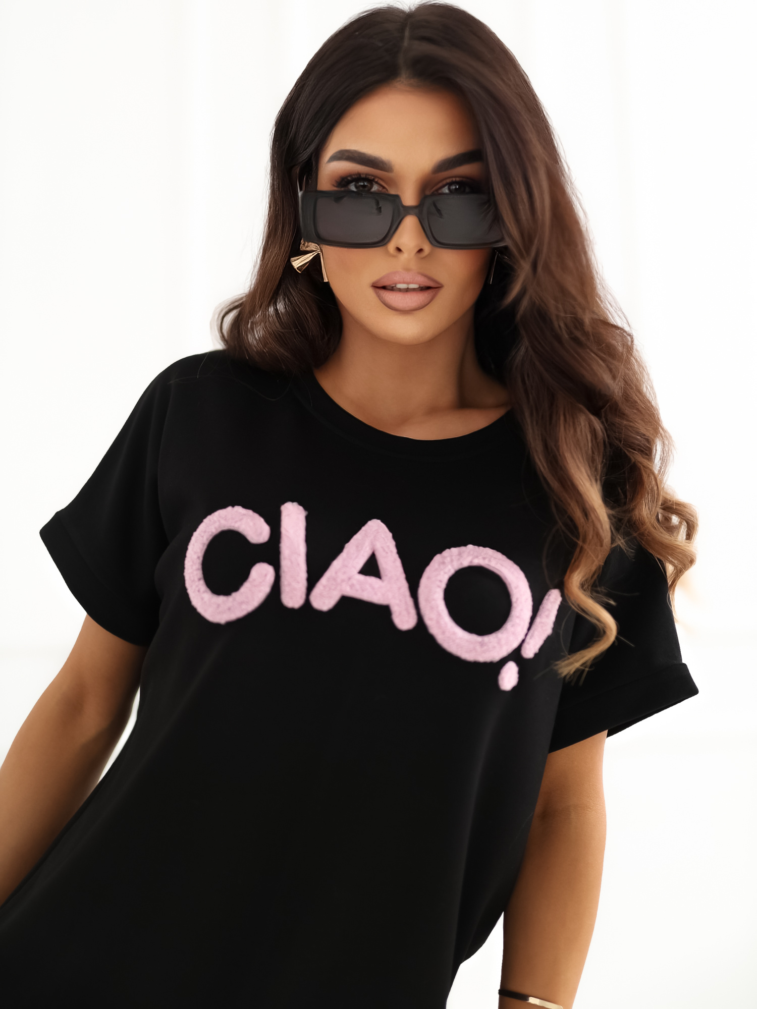 Černá oversize halenka s nápisem