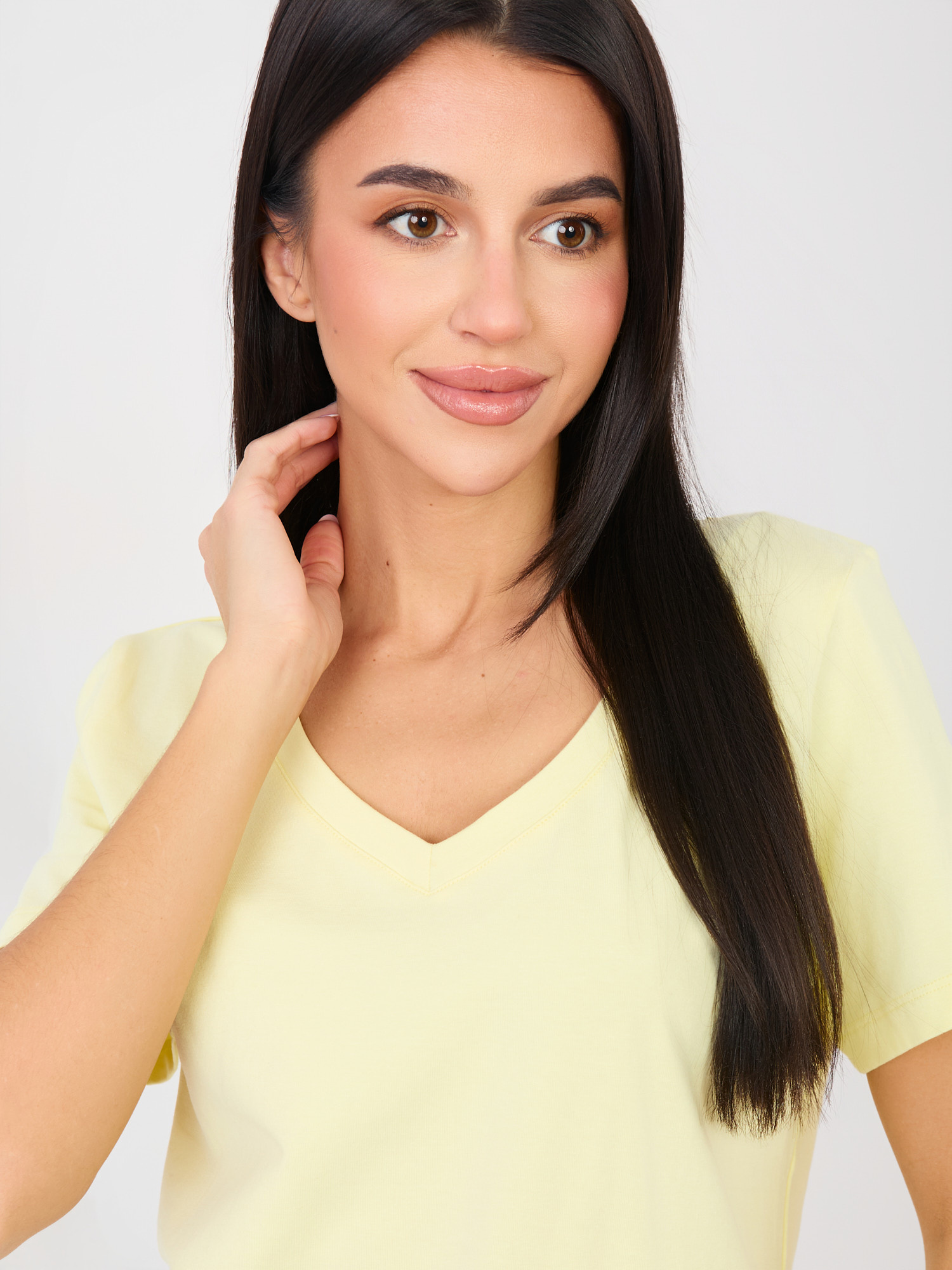 Dámské tričko světle žluté s krátkým rukávem