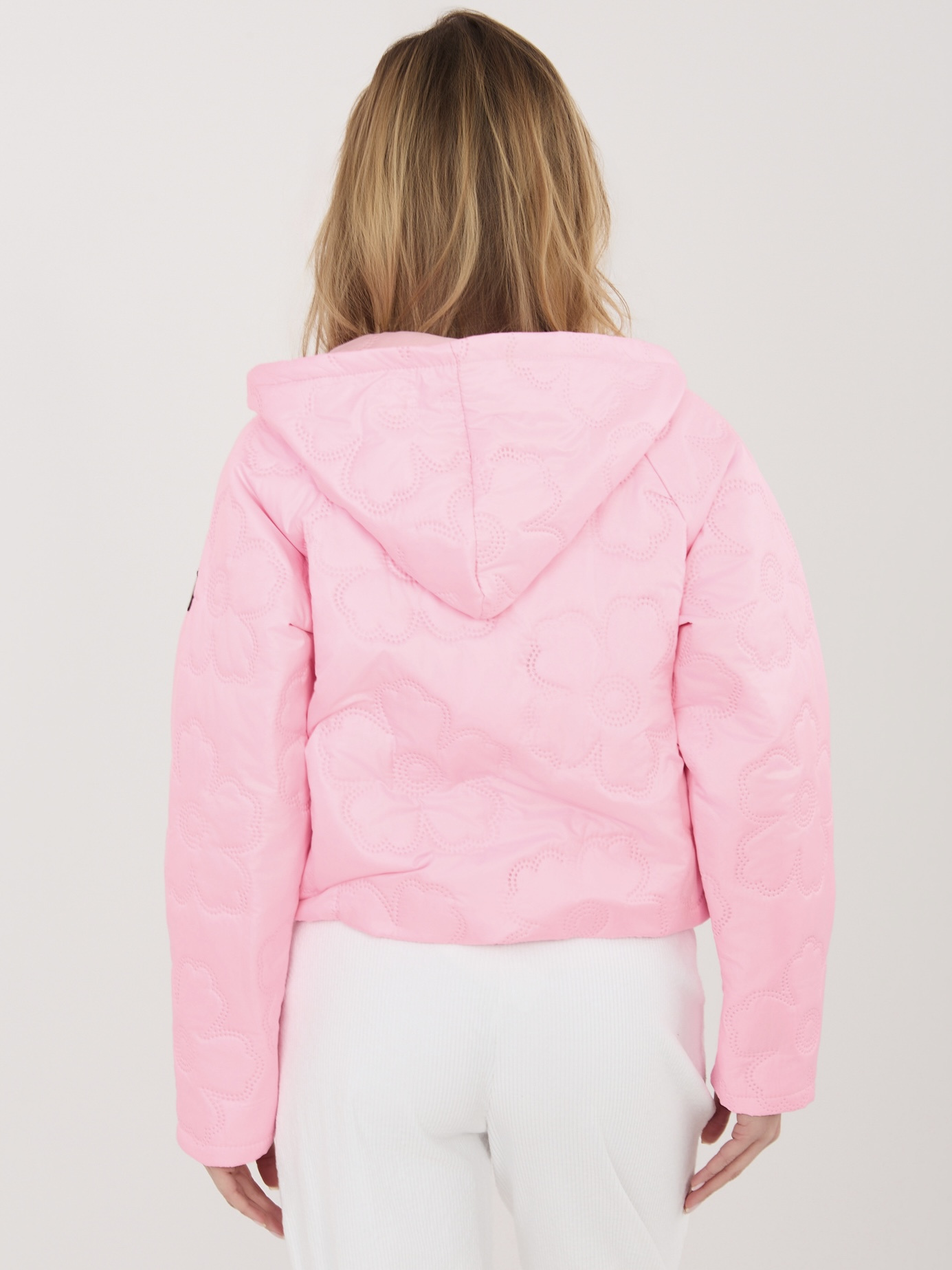 Růžová dámská prošívaná bunda