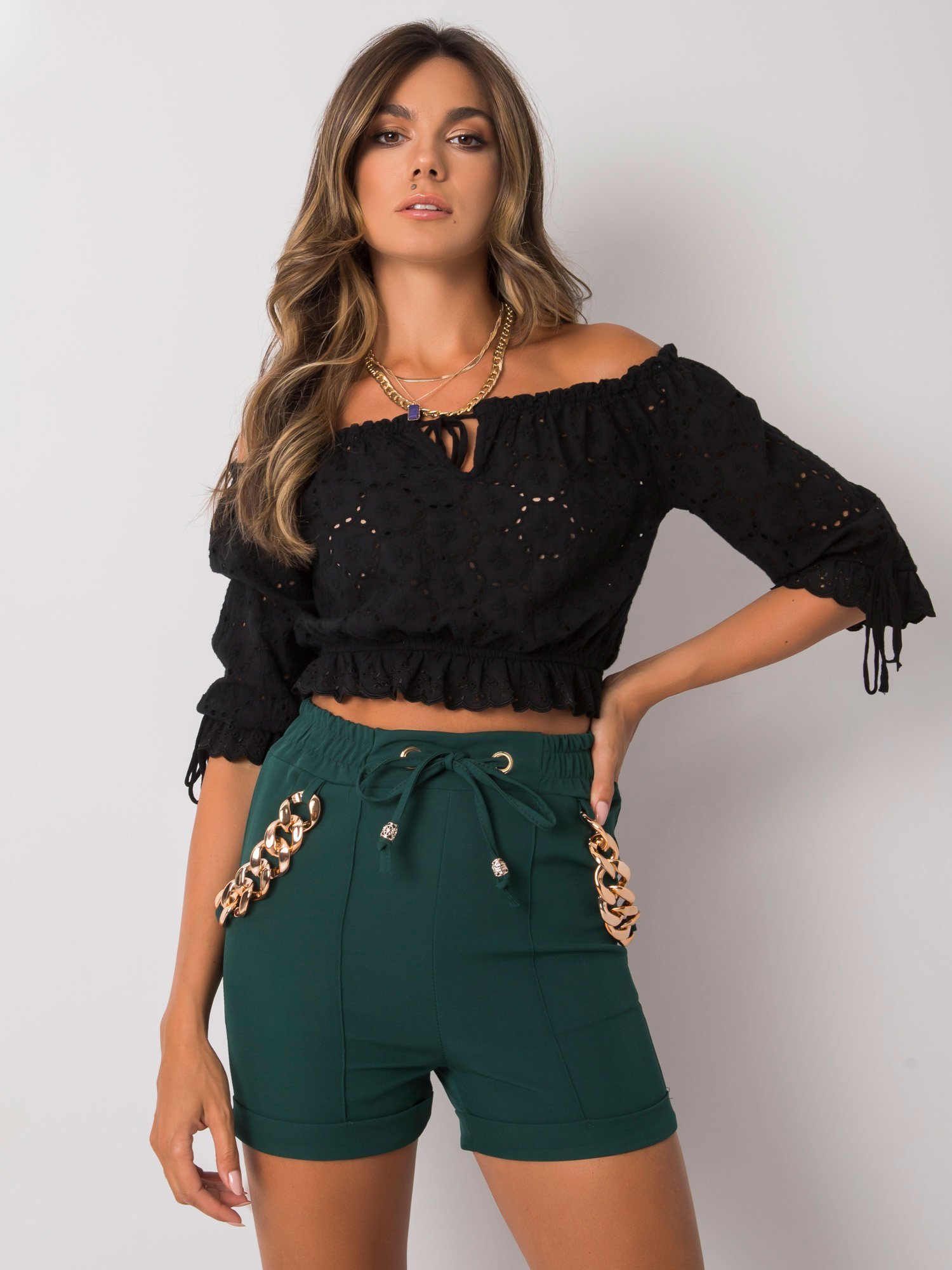 Shorts-DHJ-SN-13260.38P-dark green