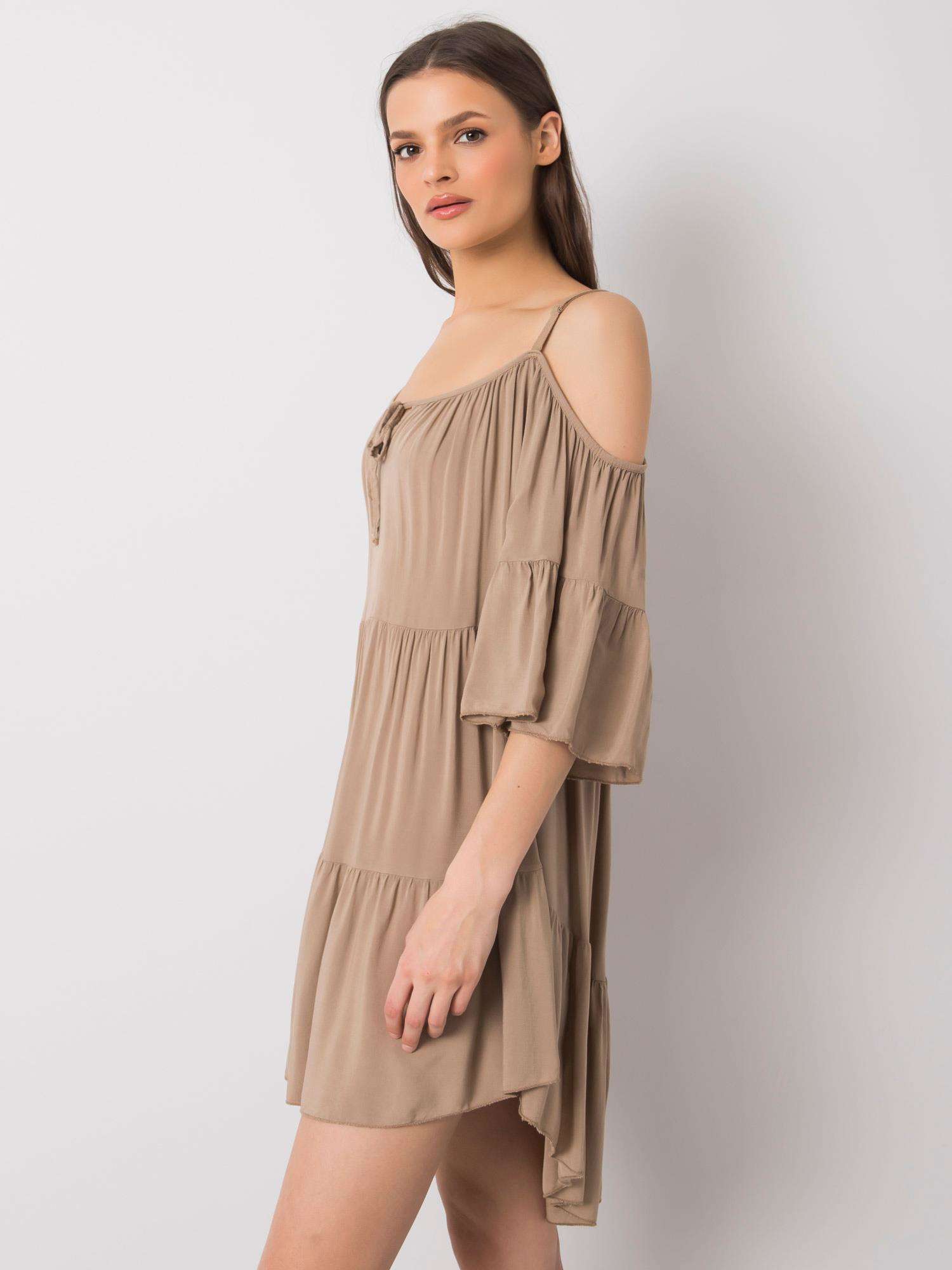 Dress-TW-SK-BI-80840.20-dark beige