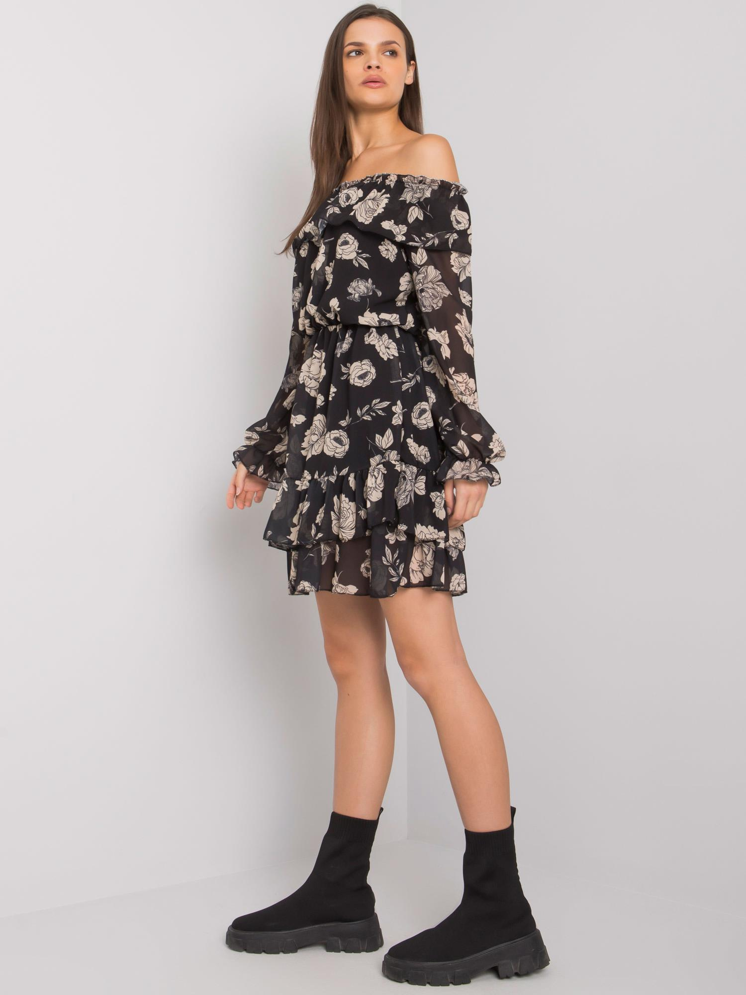 Dress-DHJ-SK-15015.56P-black-beige
