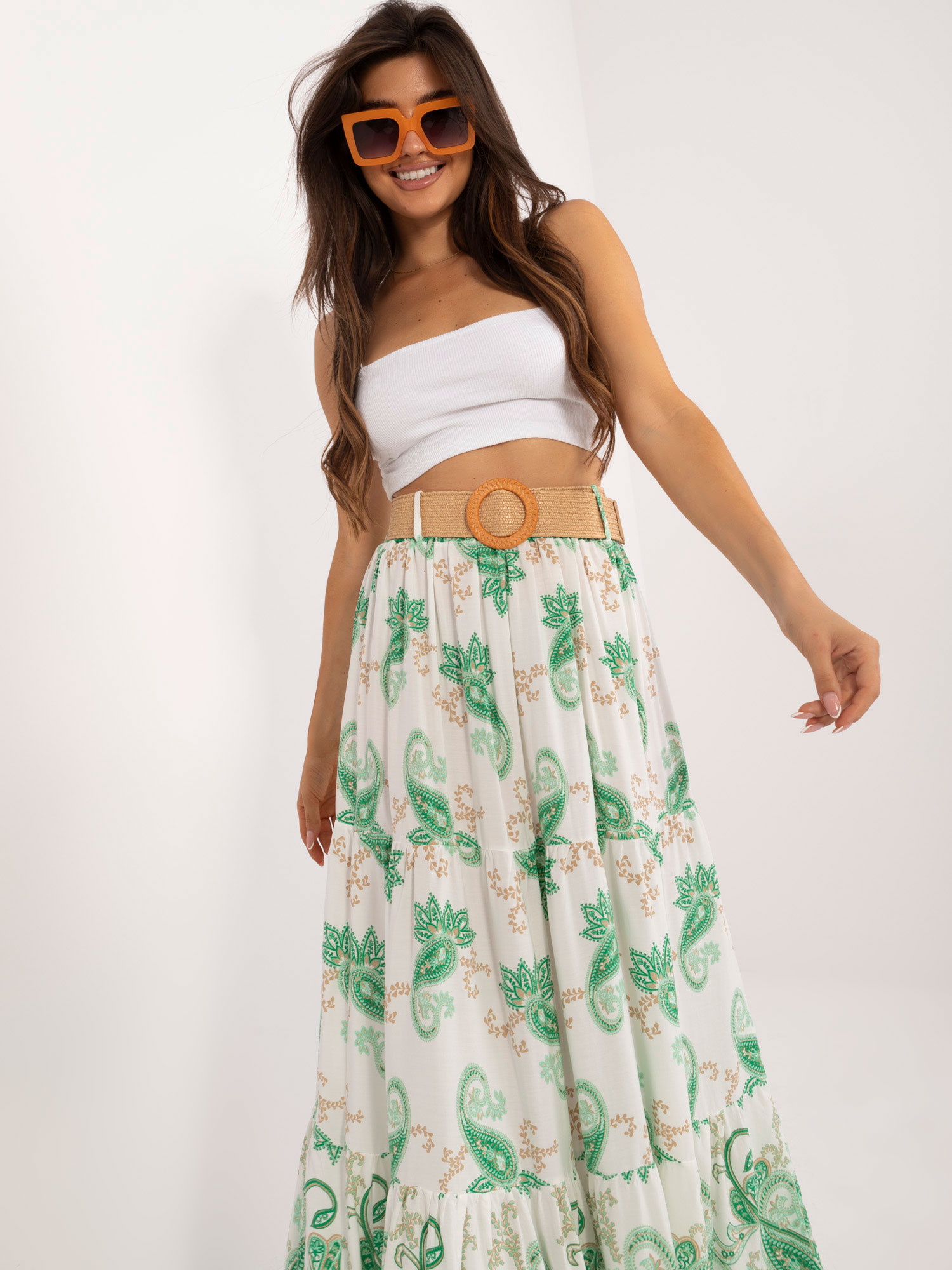 Skirt-DHJ-SD-7640.28-white-green