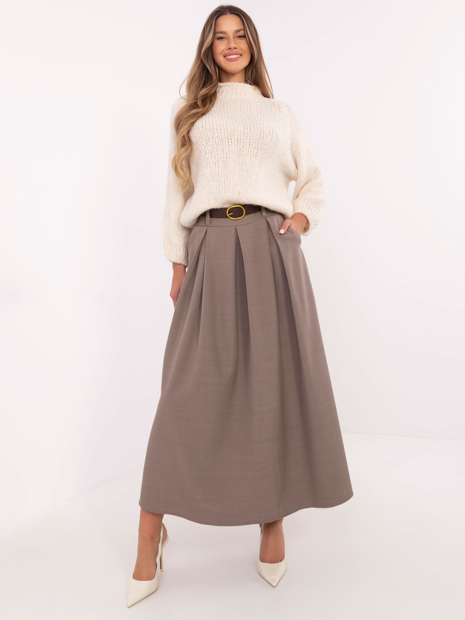 Skirt-DHJ-SD-19720.83-dark Beige