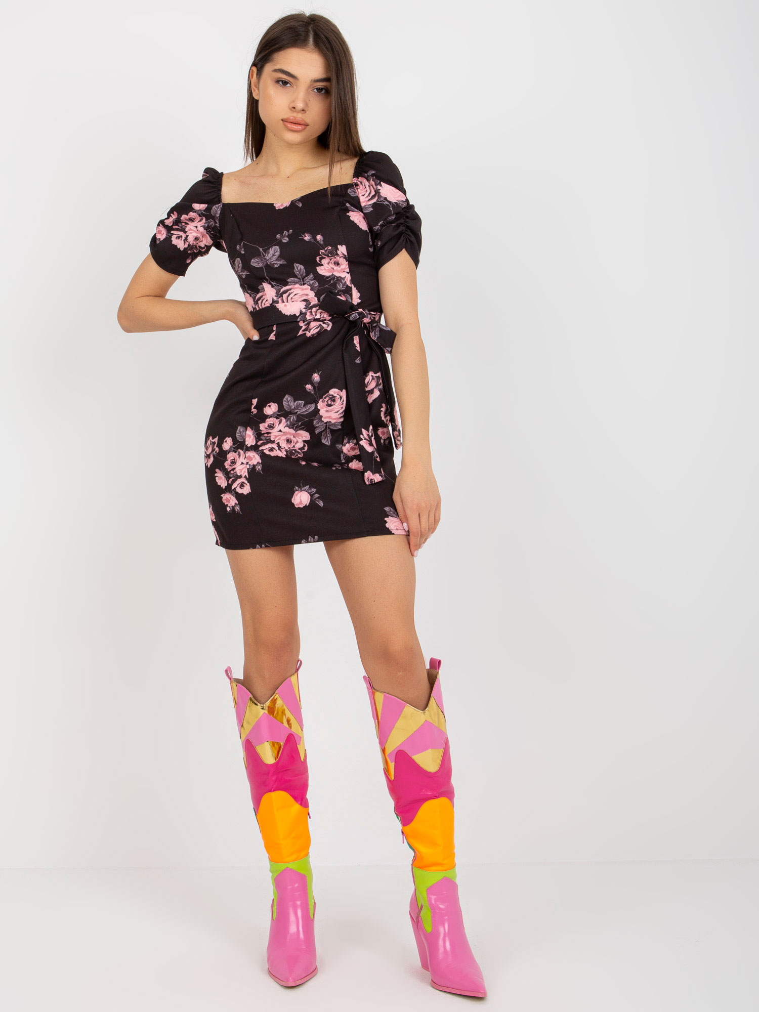 Dress-LK-SK-508641.29-black-pink